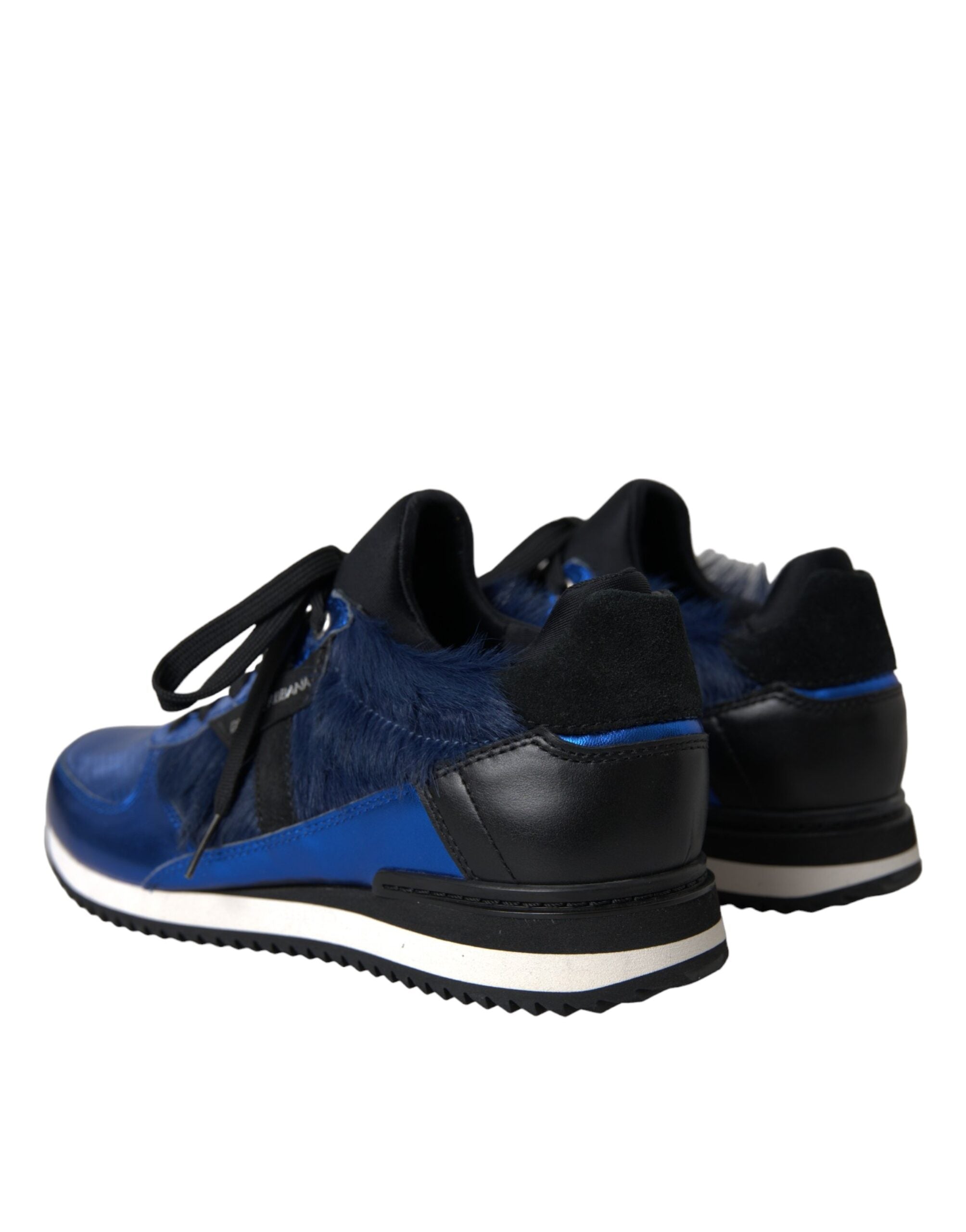 Dolce & Gabbana Blue Black Calf Hair Leather Sneakers Shoes -   -  Dolce & Gabbana.