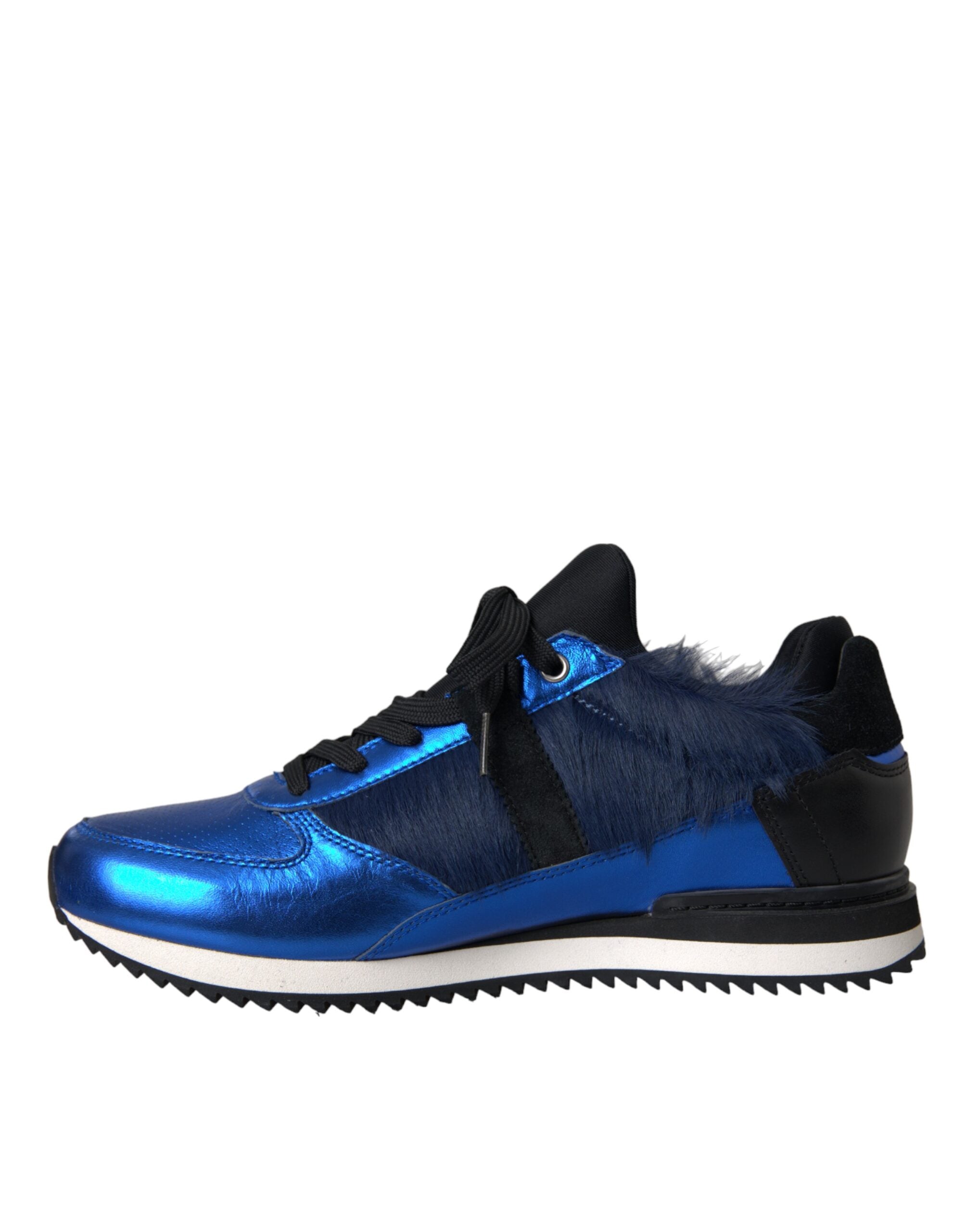 Dolce & Gabbana Blue Black Calf Hair Leather Sneakers Shoes -   -  Dolce & Gabbana.