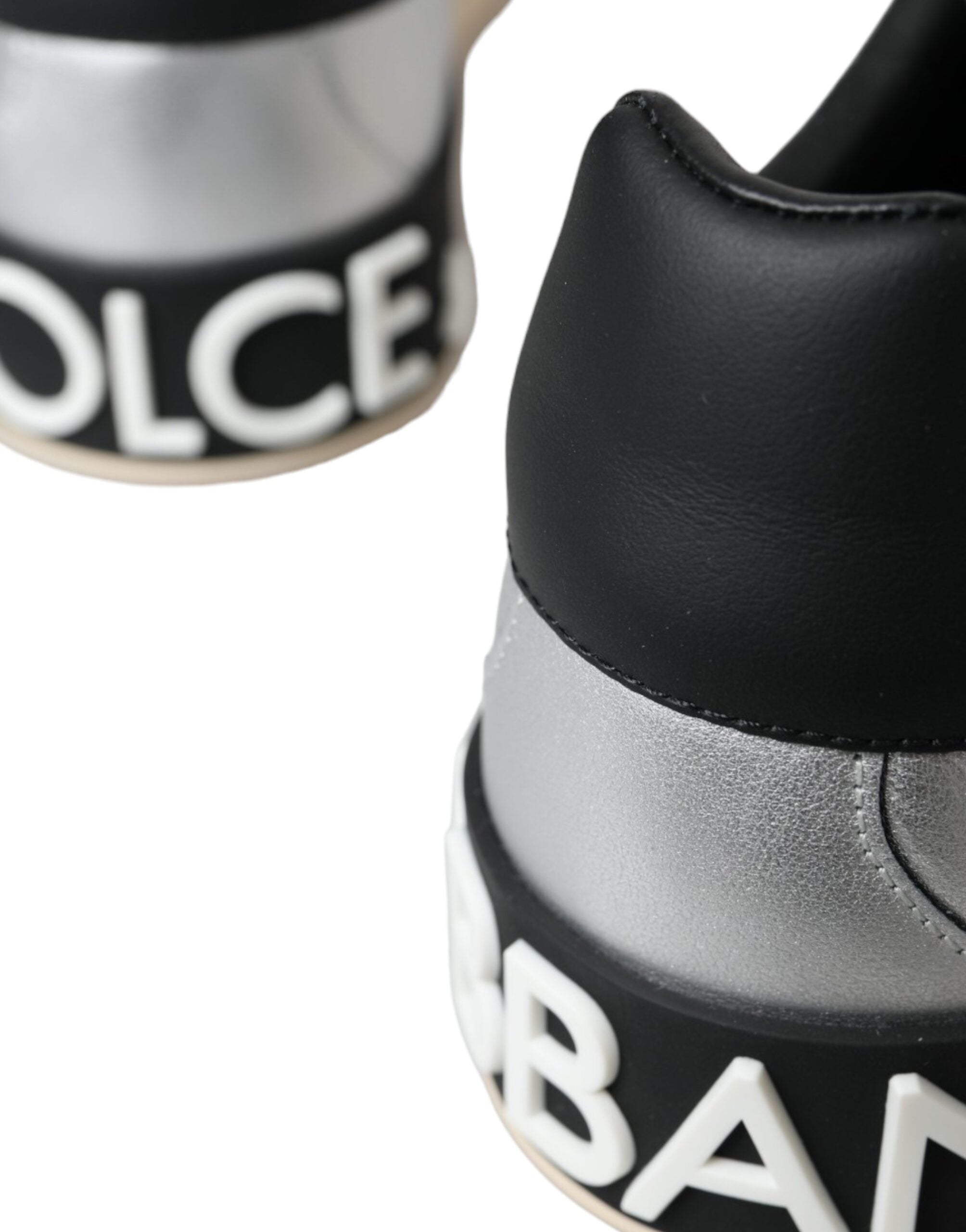 Dolce & Gabbana Silver Portofino Calf Leather Sneakers Men Shoes -   -  Dolce & Gabbana.