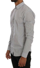 Frankie Morello White Blue Check Casual Cotton Regular Fit Shirt -   -  Frankie Morello.