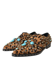 Dolce & Gabbana Brown Leopard Hair Crystal Dress Broque Shoes -   -  Dolce & Gabbana.