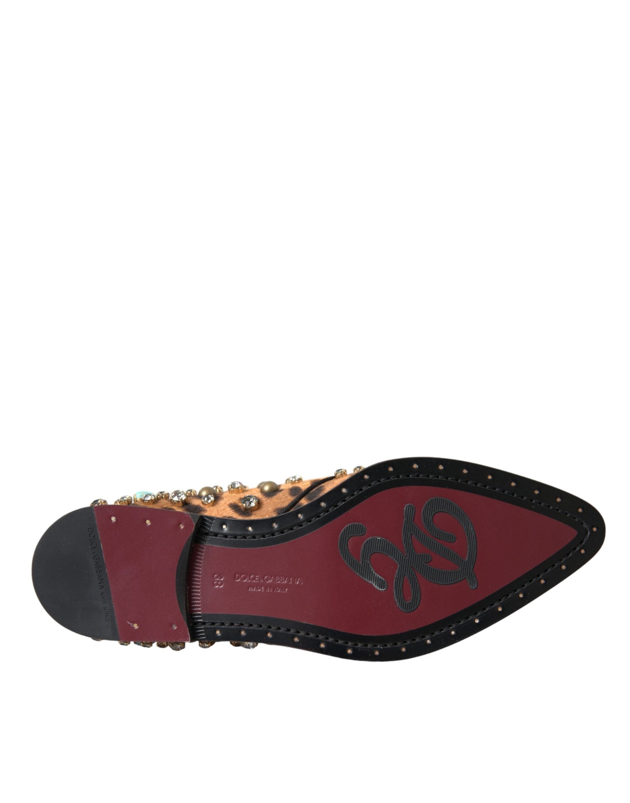 Dolce & Gabbana Brown Leopard Hair Crystal Dress Broque Shoes -   -  Dolce & Gabbana.