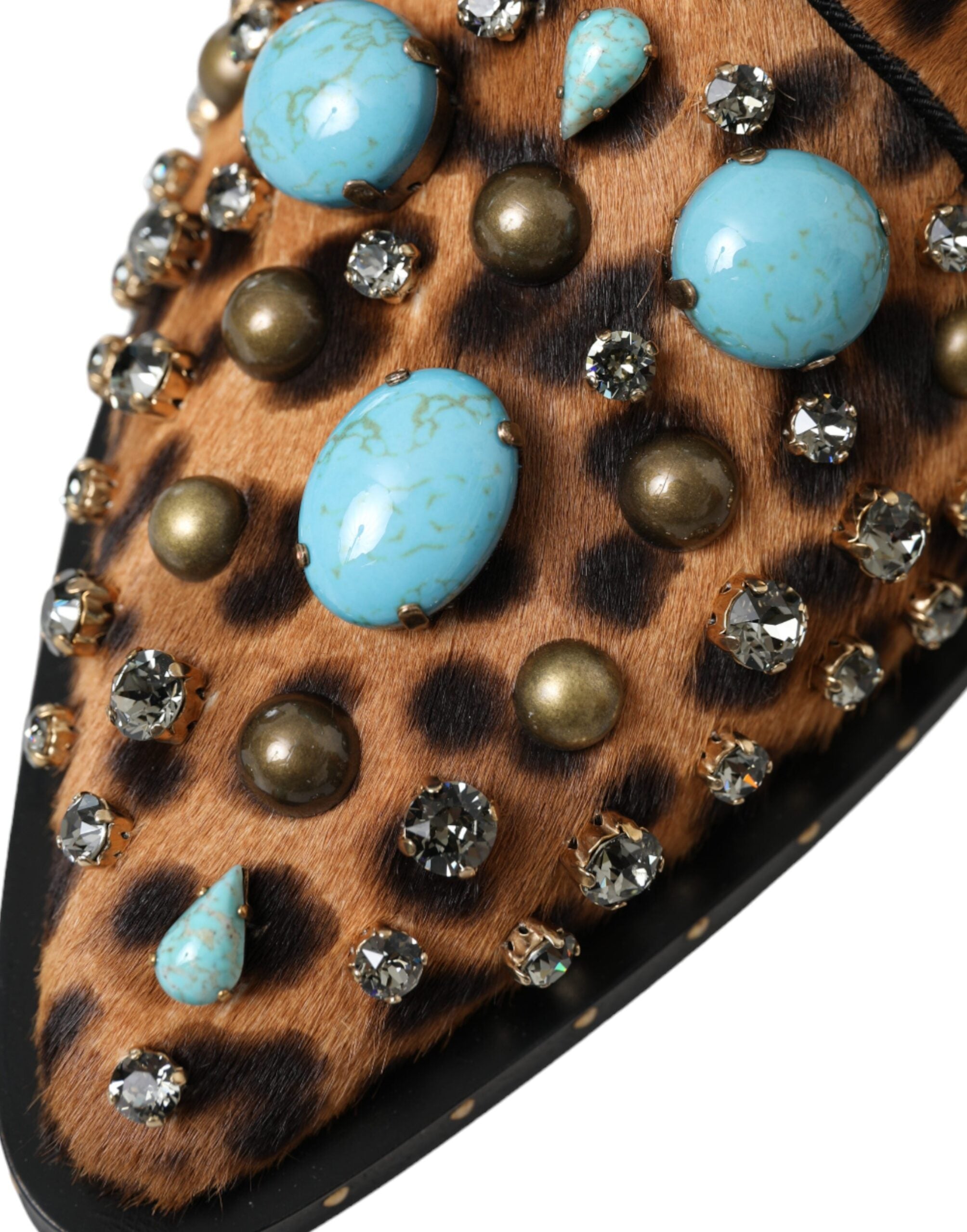 Dolce & Gabbana Brown Leopard Hair Crystal Dress Broque Shoes -   -  Dolce & Gabbana.