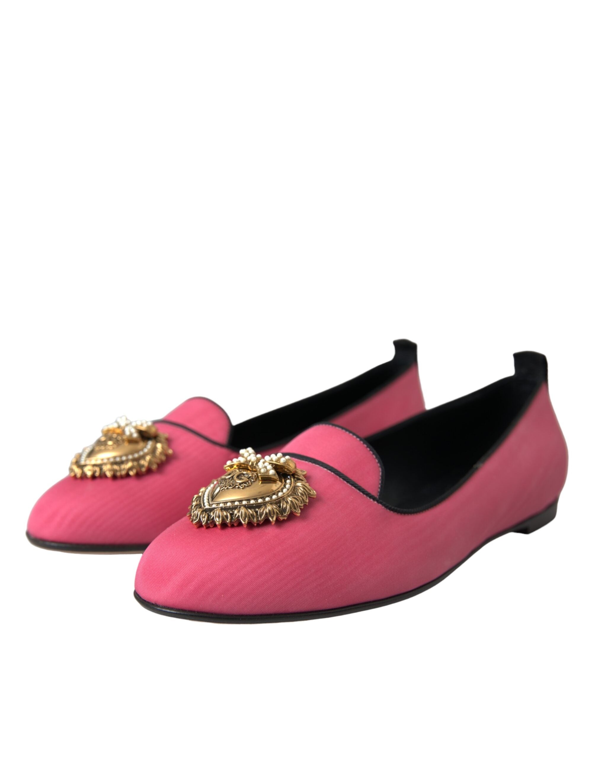 Dolce & Gabbana Pink Velvet Slip On Loafers Flats Shoes -   -  Dolce & Gabbana.
