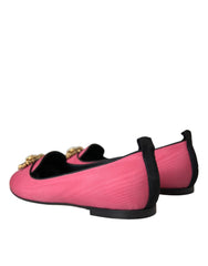 Dolce & Gabbana Pink Velvet Slip On Loafers Flats Shoes -   -  Dolce & Gabbana.