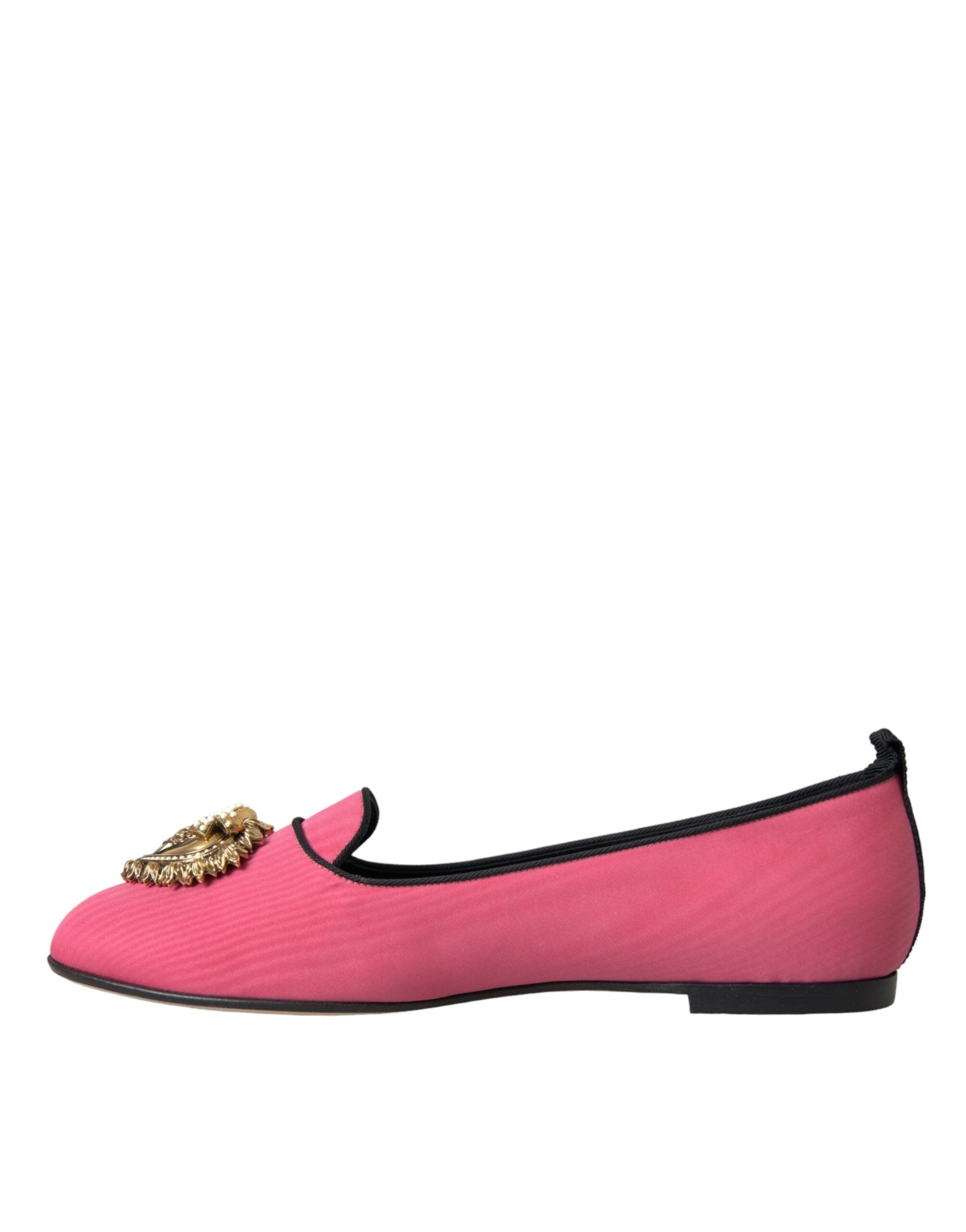 Dolce & Gabbana Pink Velvet Slip On Loafers Flats Shoes -   -  Dolce & Gabbana.
