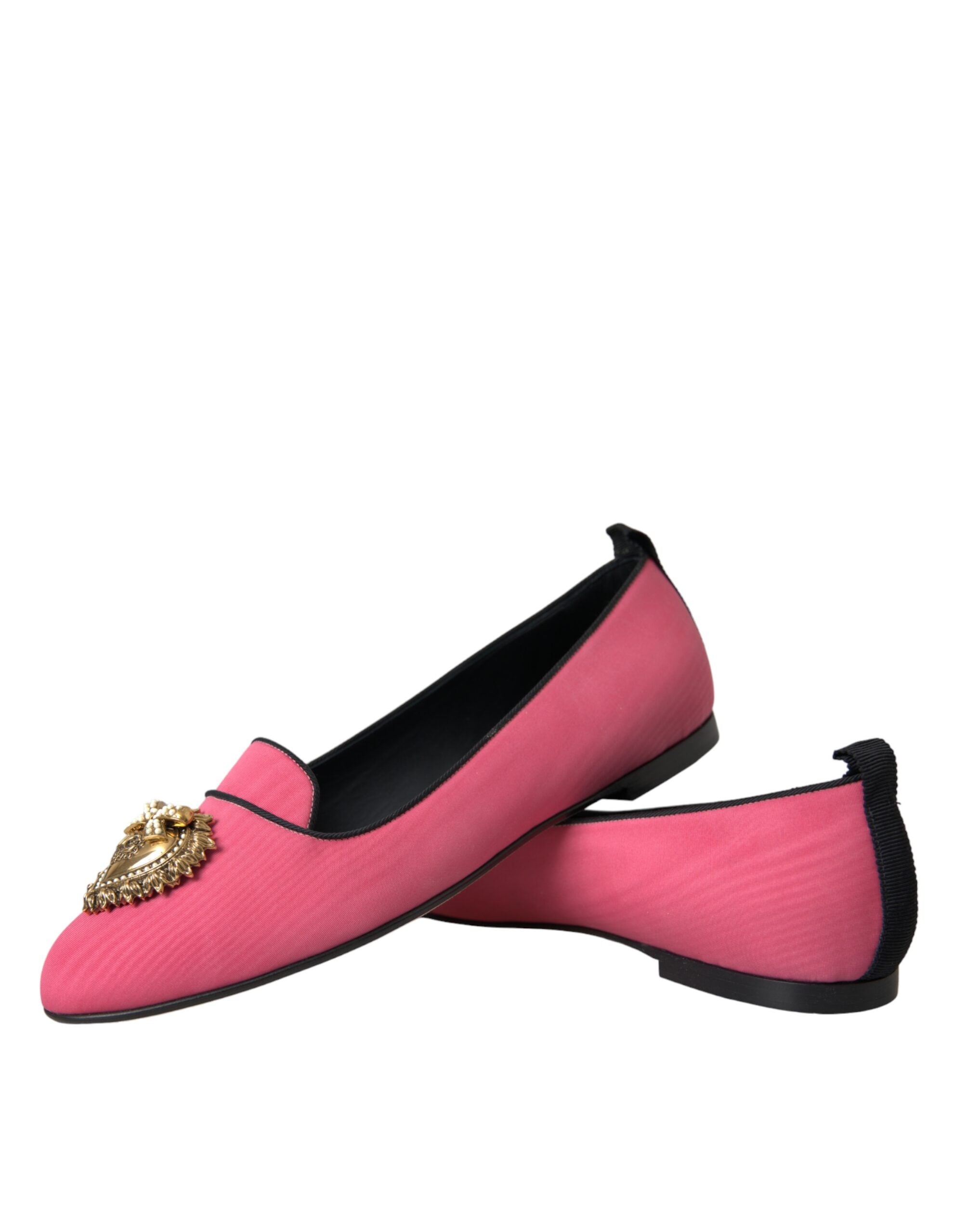 Dolce & Gabbana Pink Velvet Slip On Loafers Flats Shoes -   -  Dolce & Gabbana.