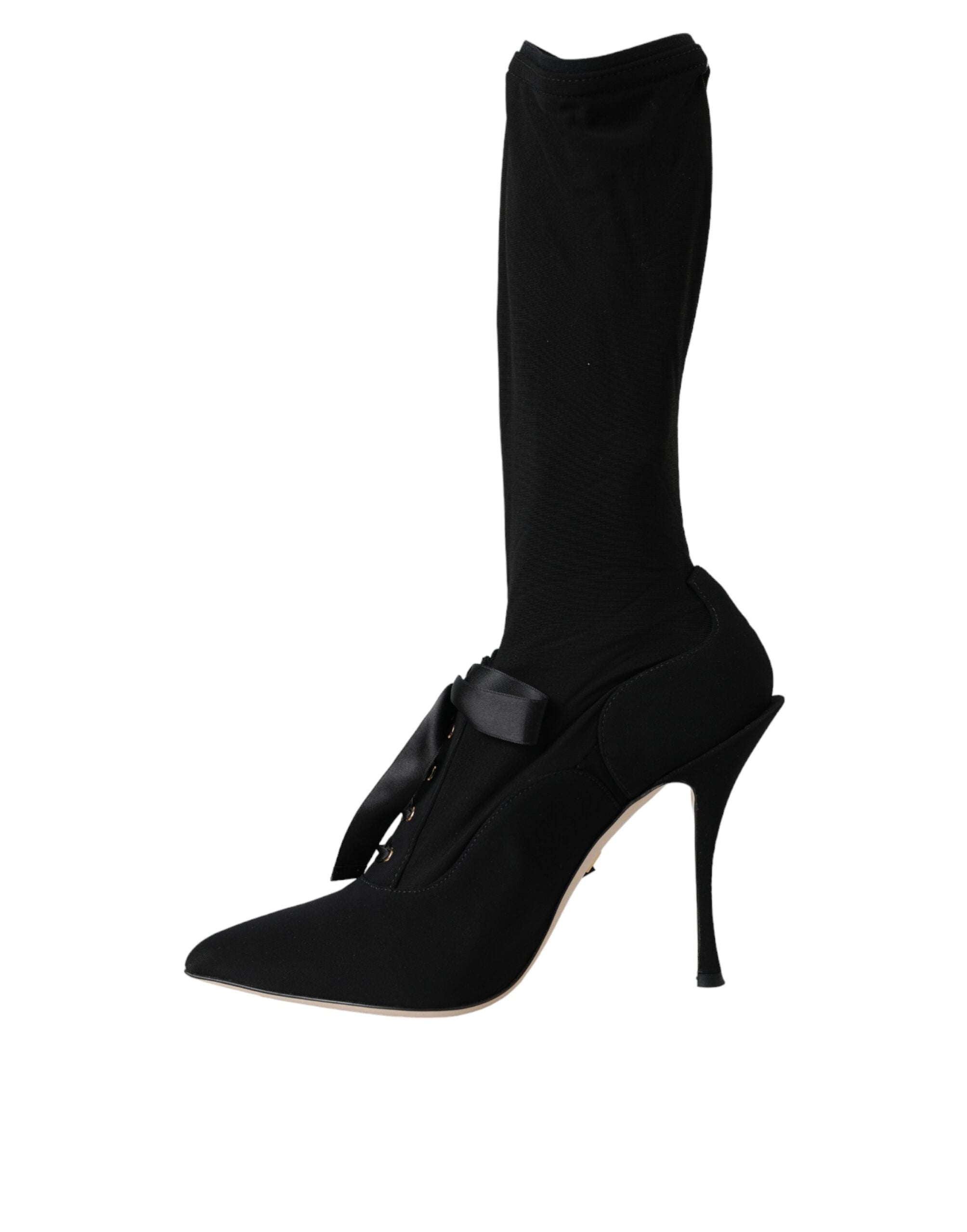 Dolce & Gabbana Black Stiletto Heels Mid Calf Boots Shoes -   -  Dolce & Gabbana.