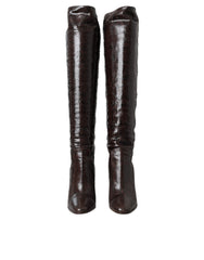 Dolce & Gabbana Brown Exotic Leather Heels High Boots Shoes -   -  Dolce & Gabbana.