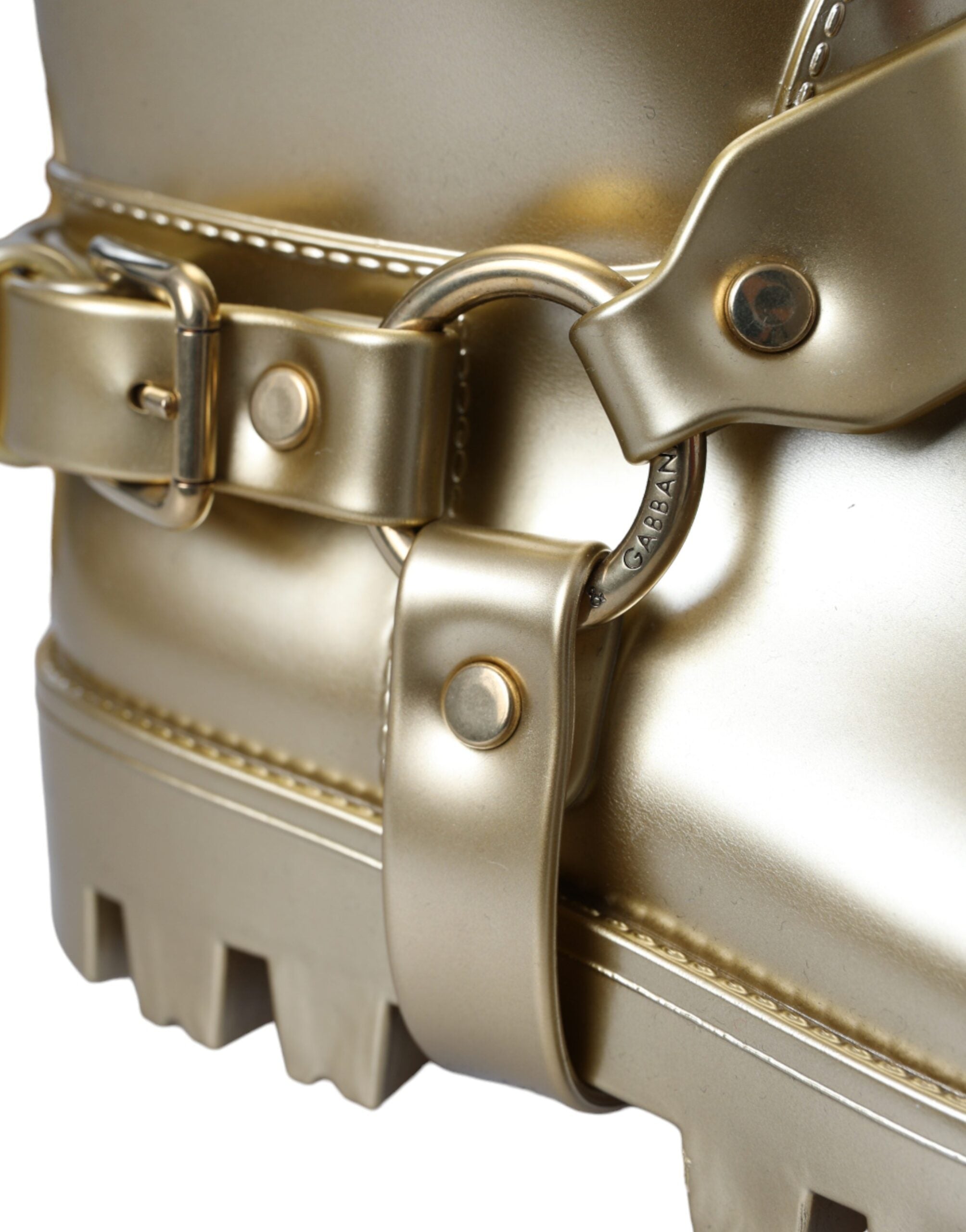 Dolce & Gabbana Metallic Gold Rubber PVC Rain Boots Shoes -   -  Dolce & Gabbana.