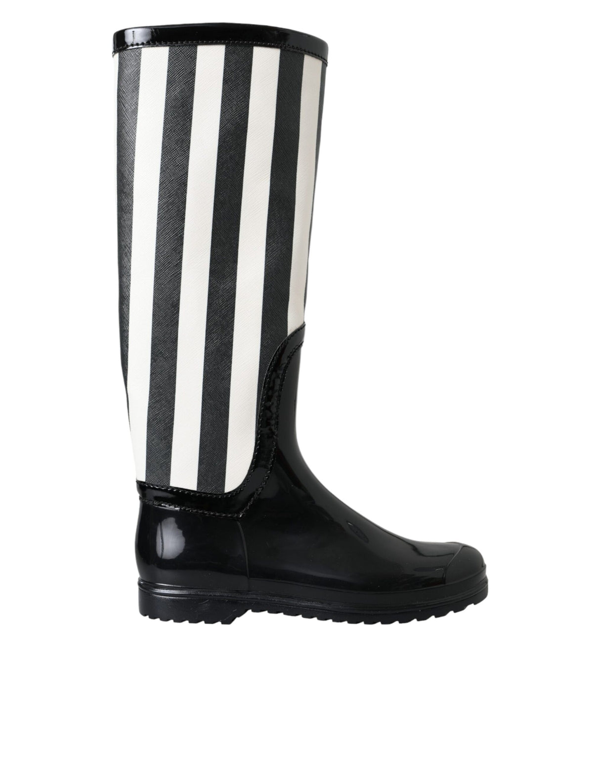 Dolce & Gabbana Black Rubber Knee High Flat Boots Shoes -   -  Dolce & Gabbana.