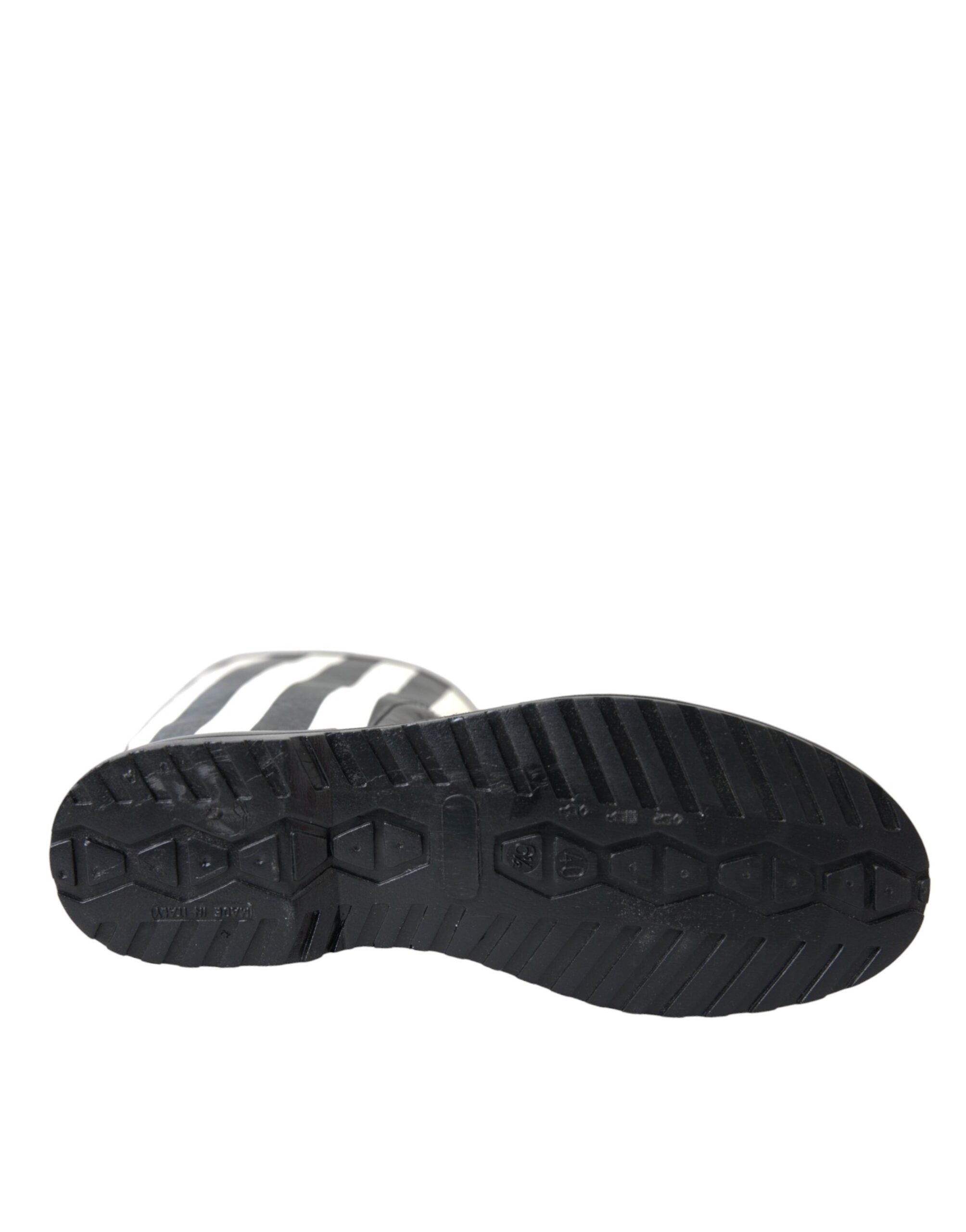 Dolce & Gabbana Black Rubber Knee High Flat Boots Shoes -   -  Dolce & Gabbana.