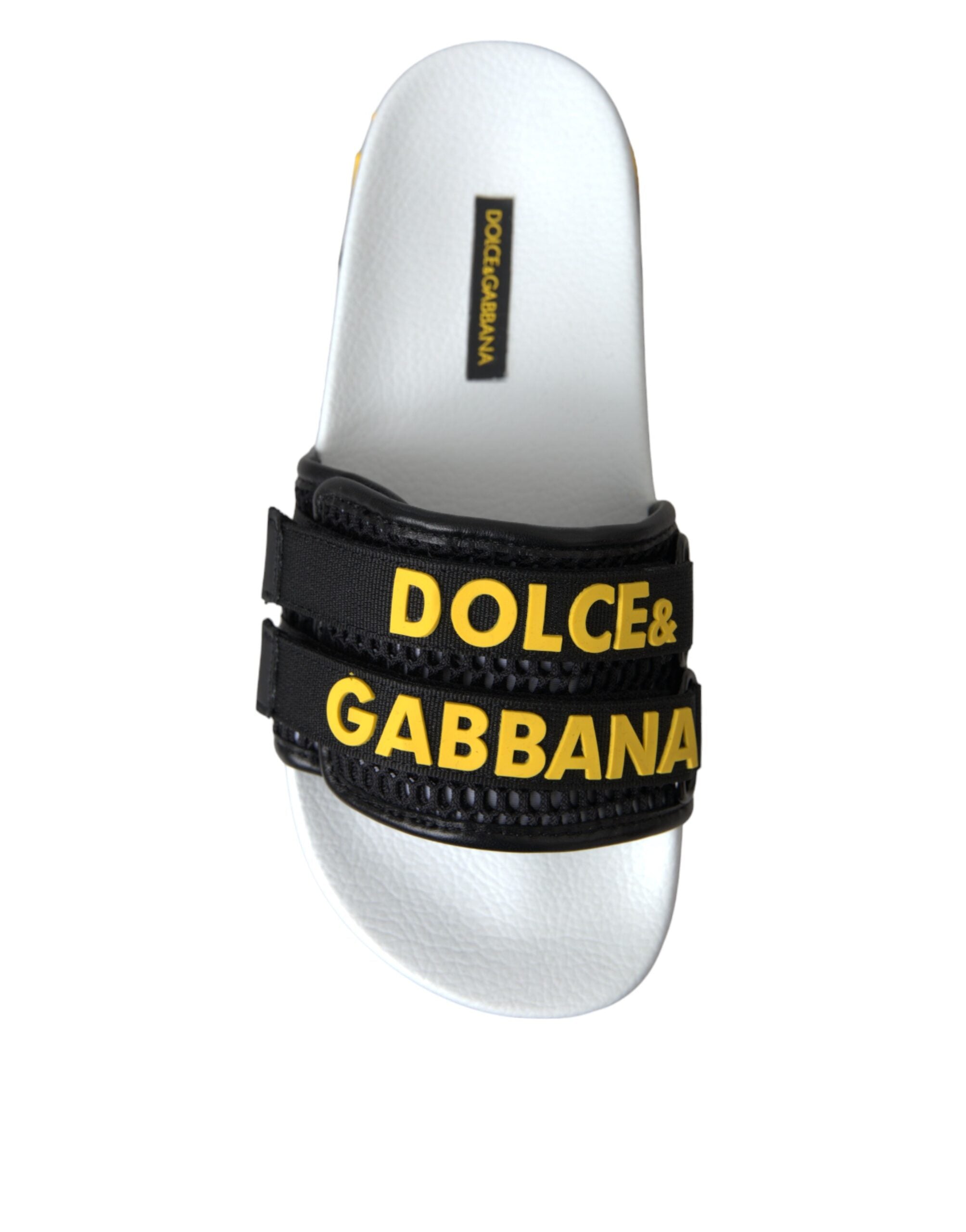 Dolce & Gabbana White Black Logo Beachwear Flats Sandals Shoes -   -  Dolce & Gabbana.