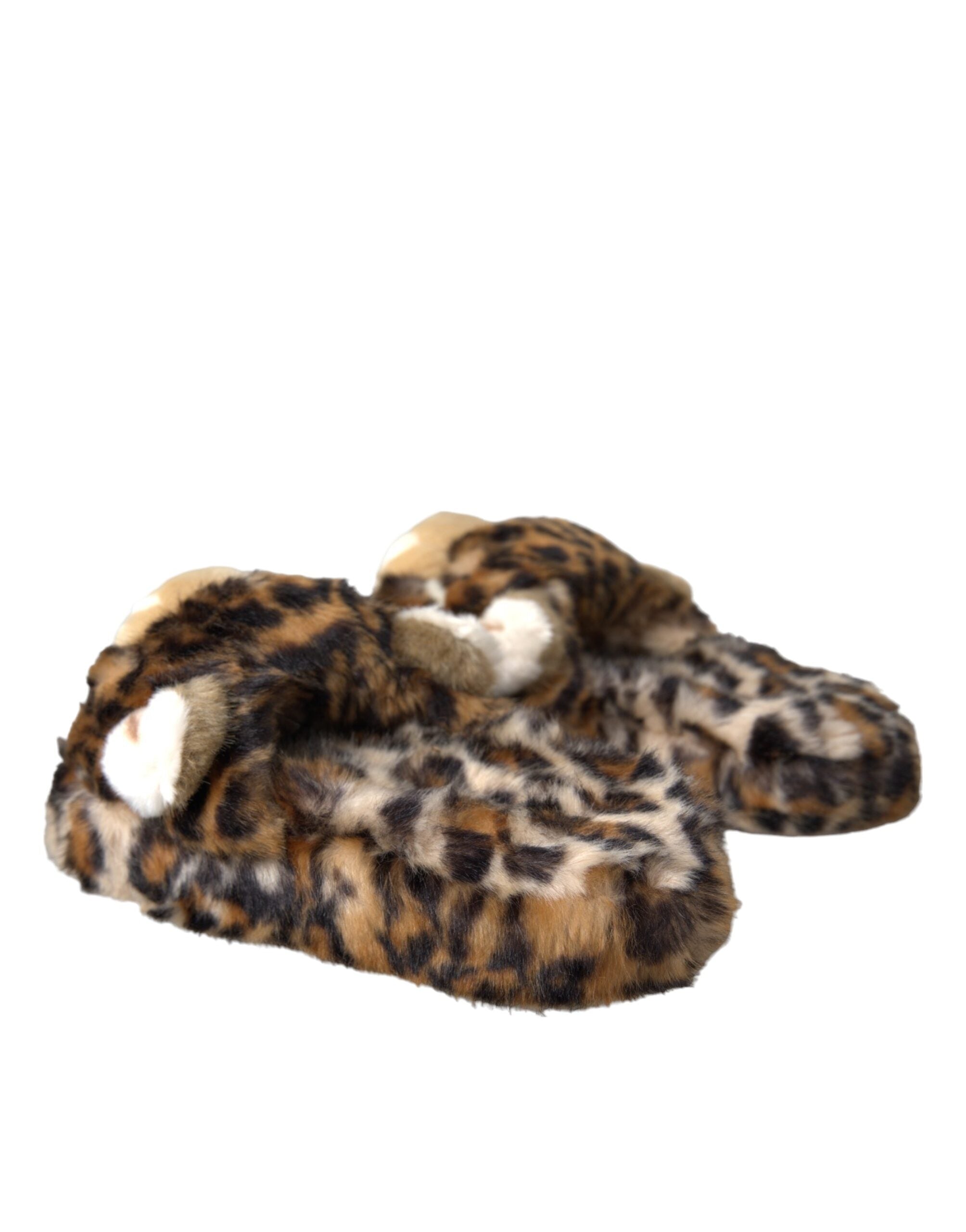 Dolce & Gabbana Brown Tiger Slippers Flats Sandals Shoes -   -  Dolce & Gabbana.