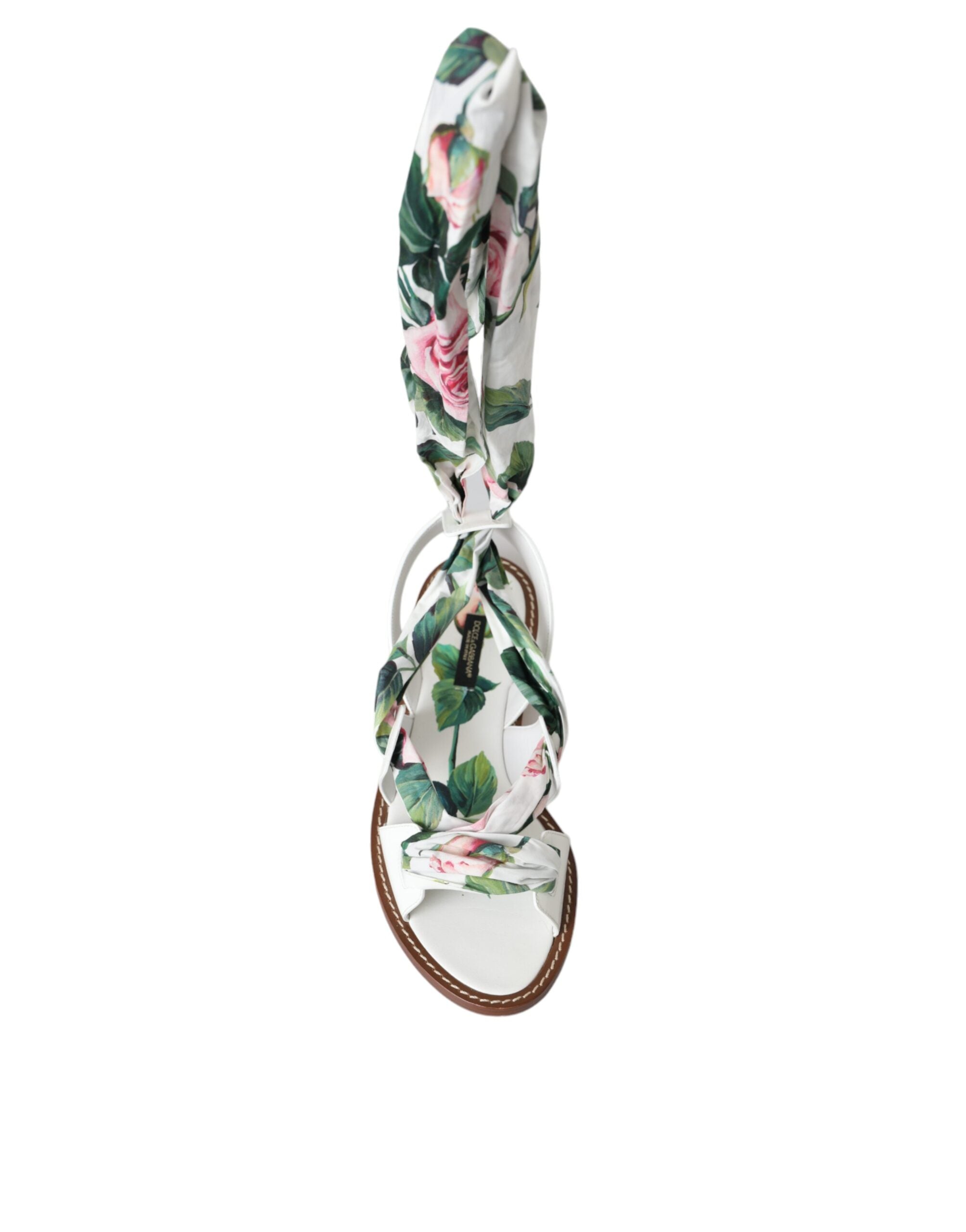 Dolce & Gabbana Multicolor Floral Print Ankle Wrap Sandals Shoes -   -  Dolce & Gabbana.