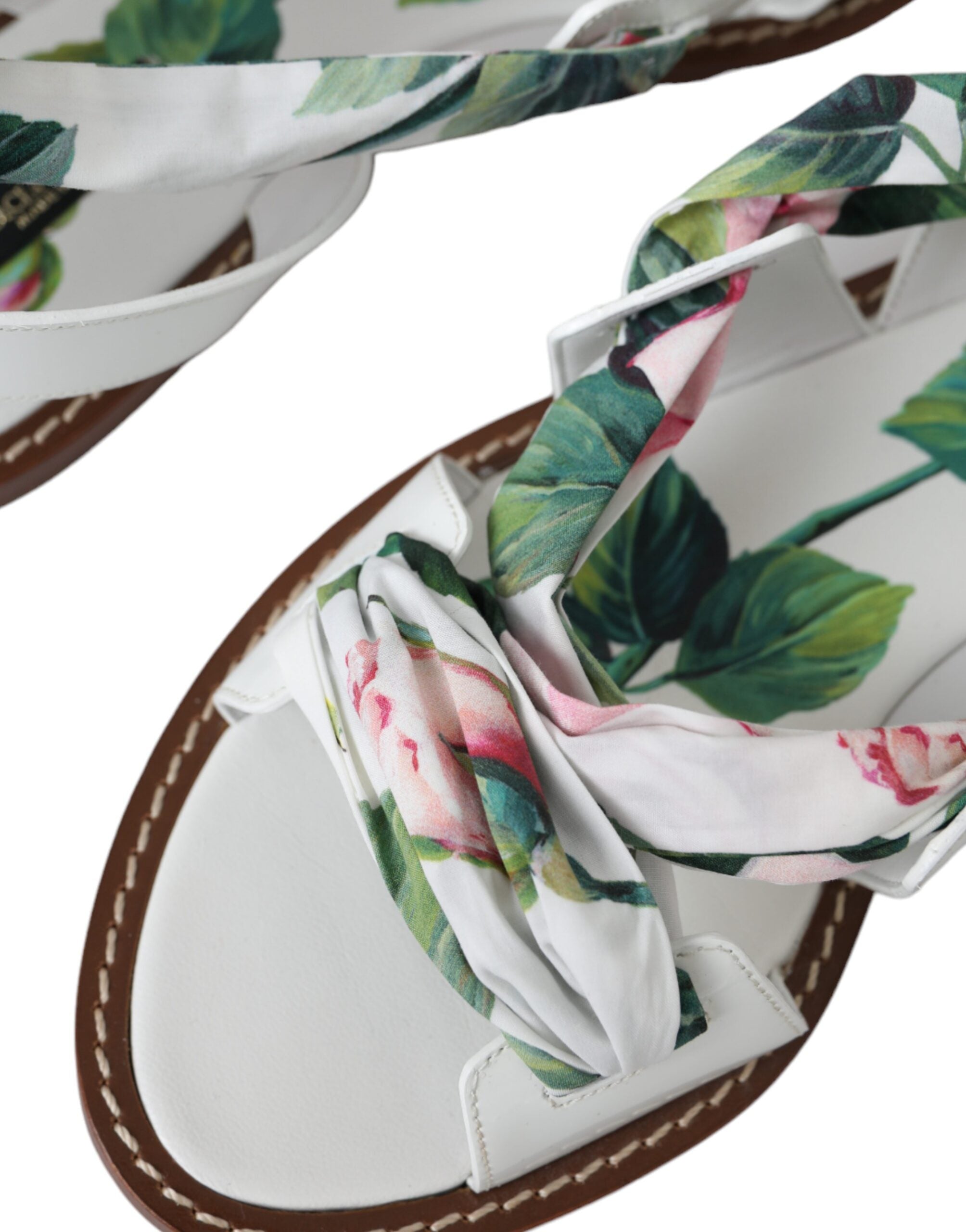 Dolce & Gabbana Multicolor Floral Print Ankle Wrap Sandals Shoes -   -  Dolce & Gabbana.