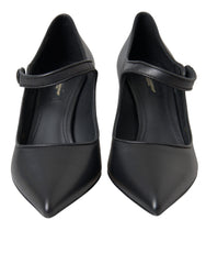 Dolce & Gabbana Black Leather Logo Heels Mary Janes Pumps Shoes -   -  Dolce & Gabbana.