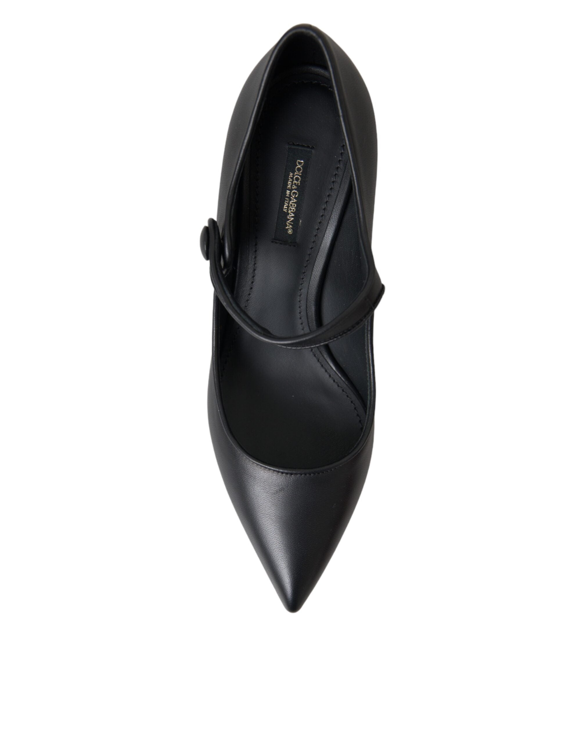 Dolce & Gabbana Black Leather Logo Heels Mary Janes Pumps Shoes -   -  Dolce & Gabbana.