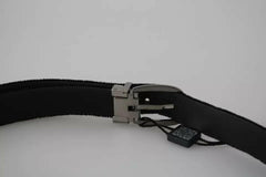 Dolce & Gabbana Black Velvet Silver Tone Metal Buckle Men Belt -   -  Dolce & Gabbana.