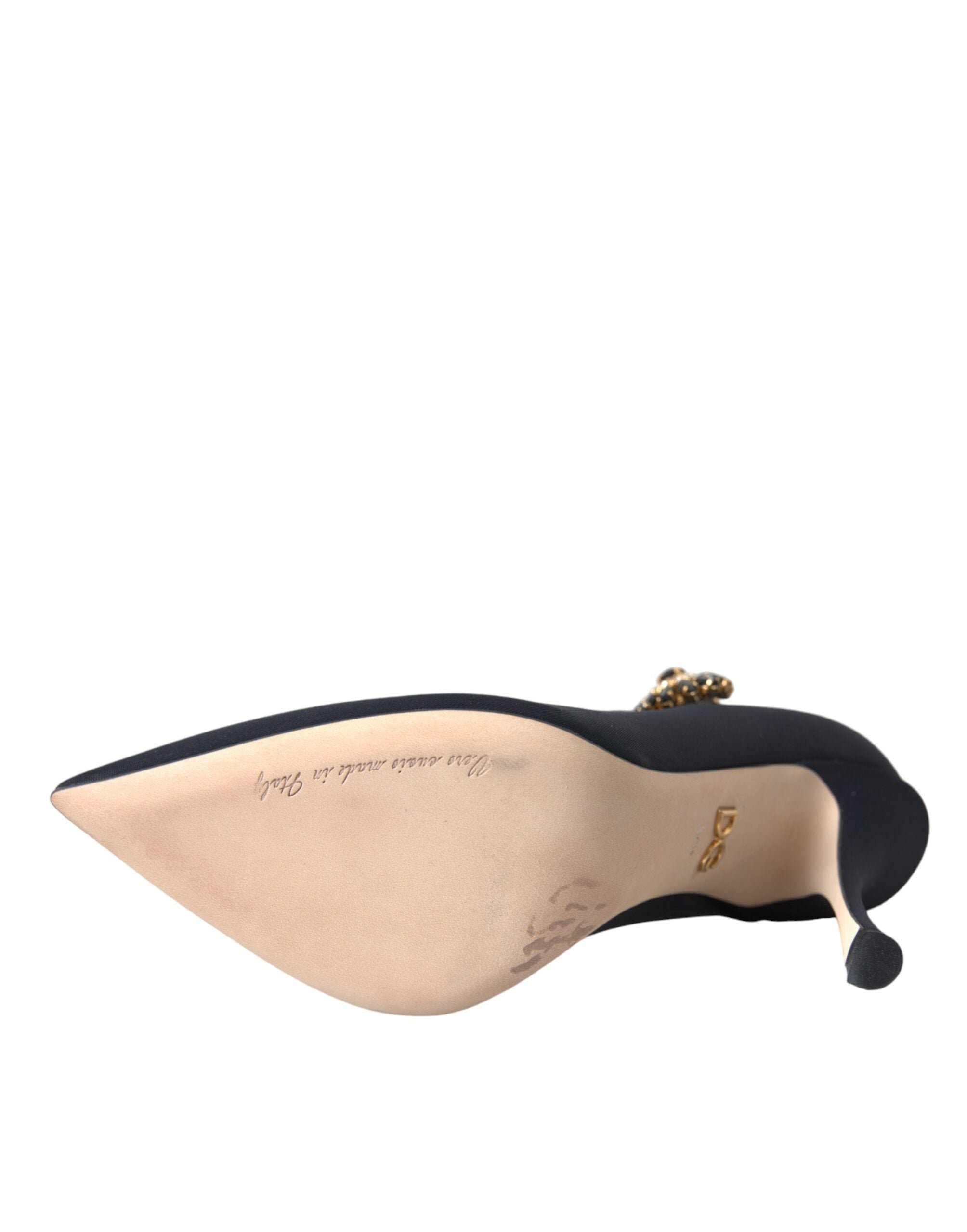 Dolce & Gabbana Black Mary Jane Jersey Crystal Pumps Shoes -   -  Dolce & Gabbana.