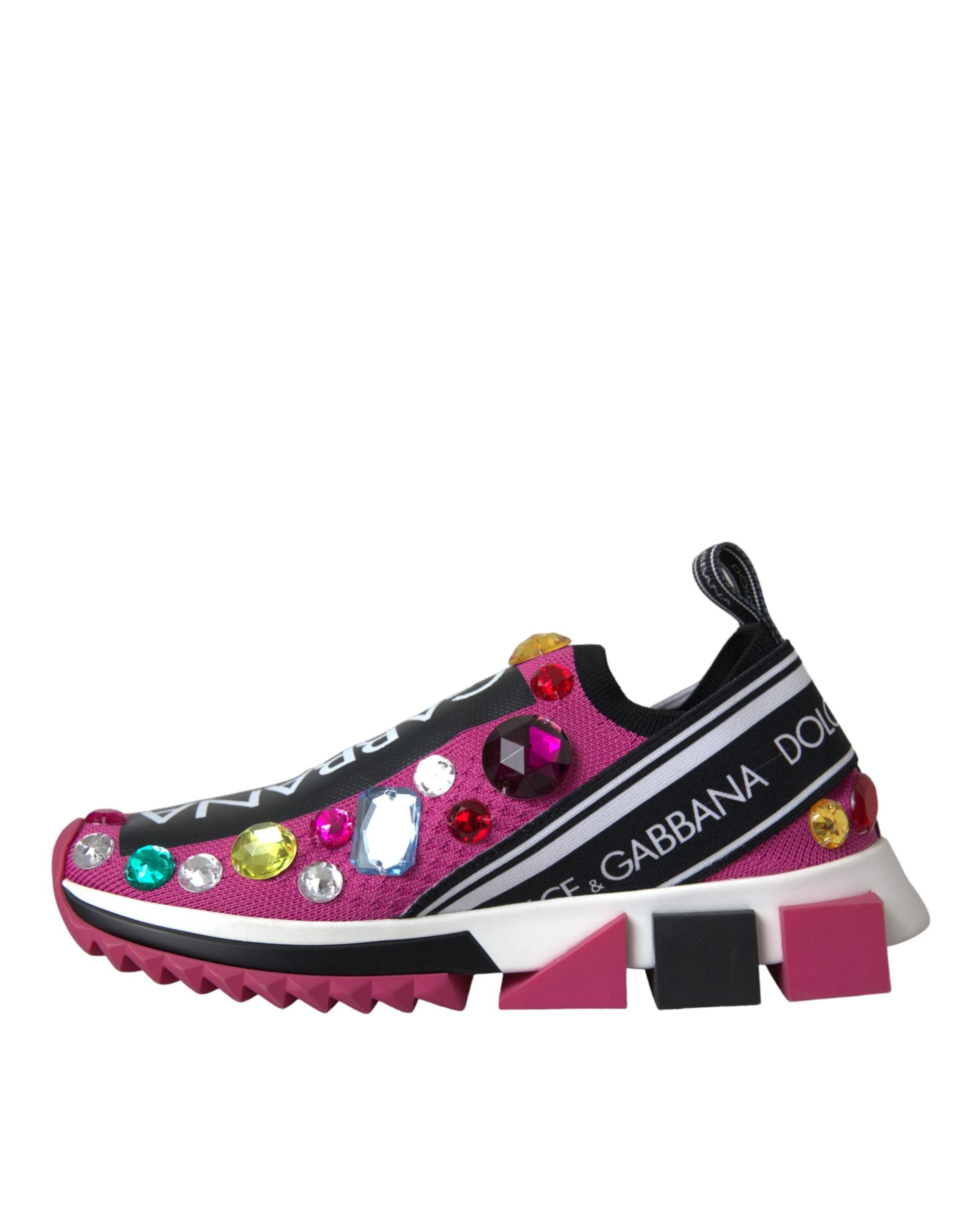 Dolce & Gabbana Pink Sorrento Crystals Sneakers Shoes -   -  Dolce & Gabbana.