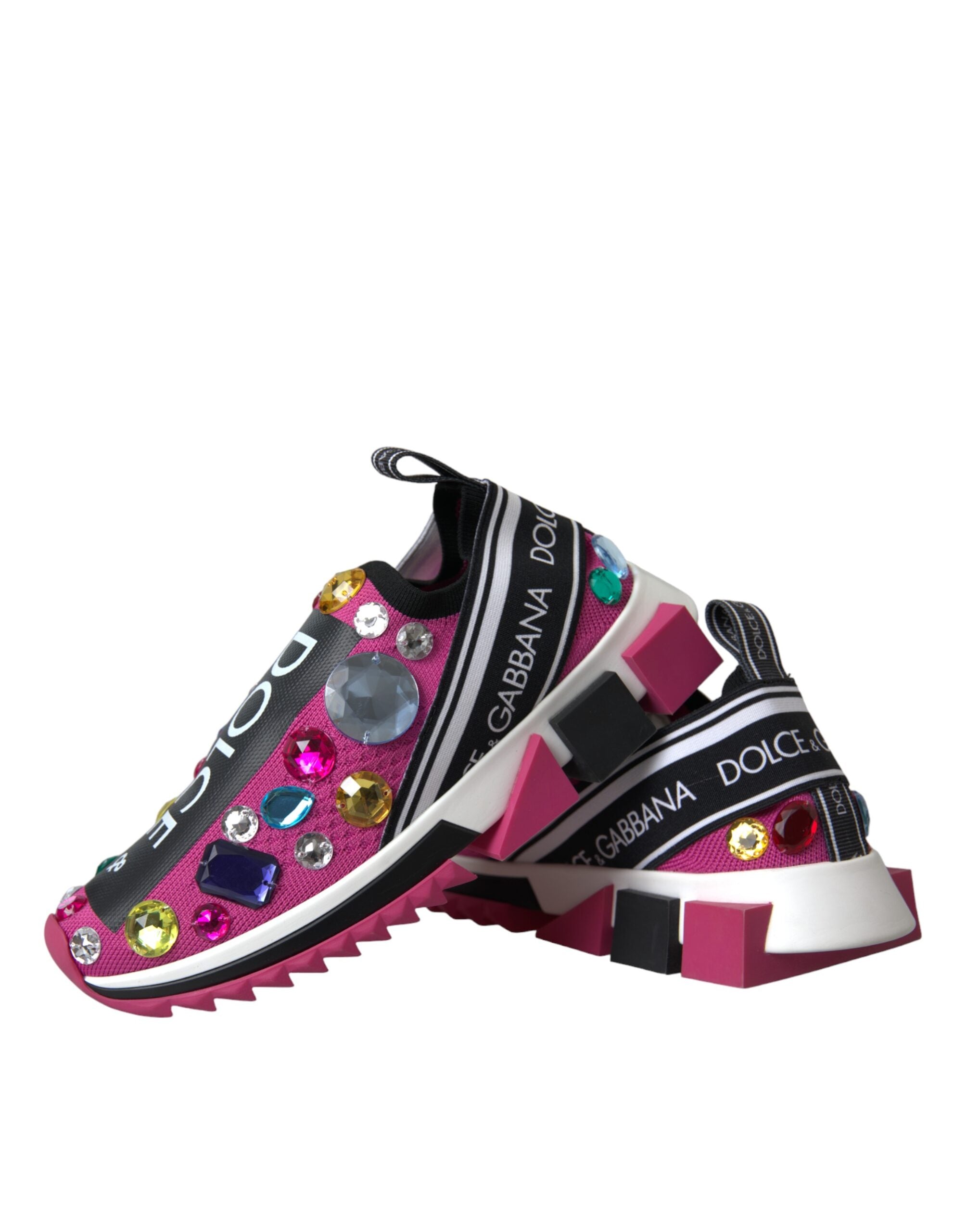 Dolce & Gabbana Pink Sorrento Crystals Sneakers Shoes -   -  Dolce & Gabbana.
