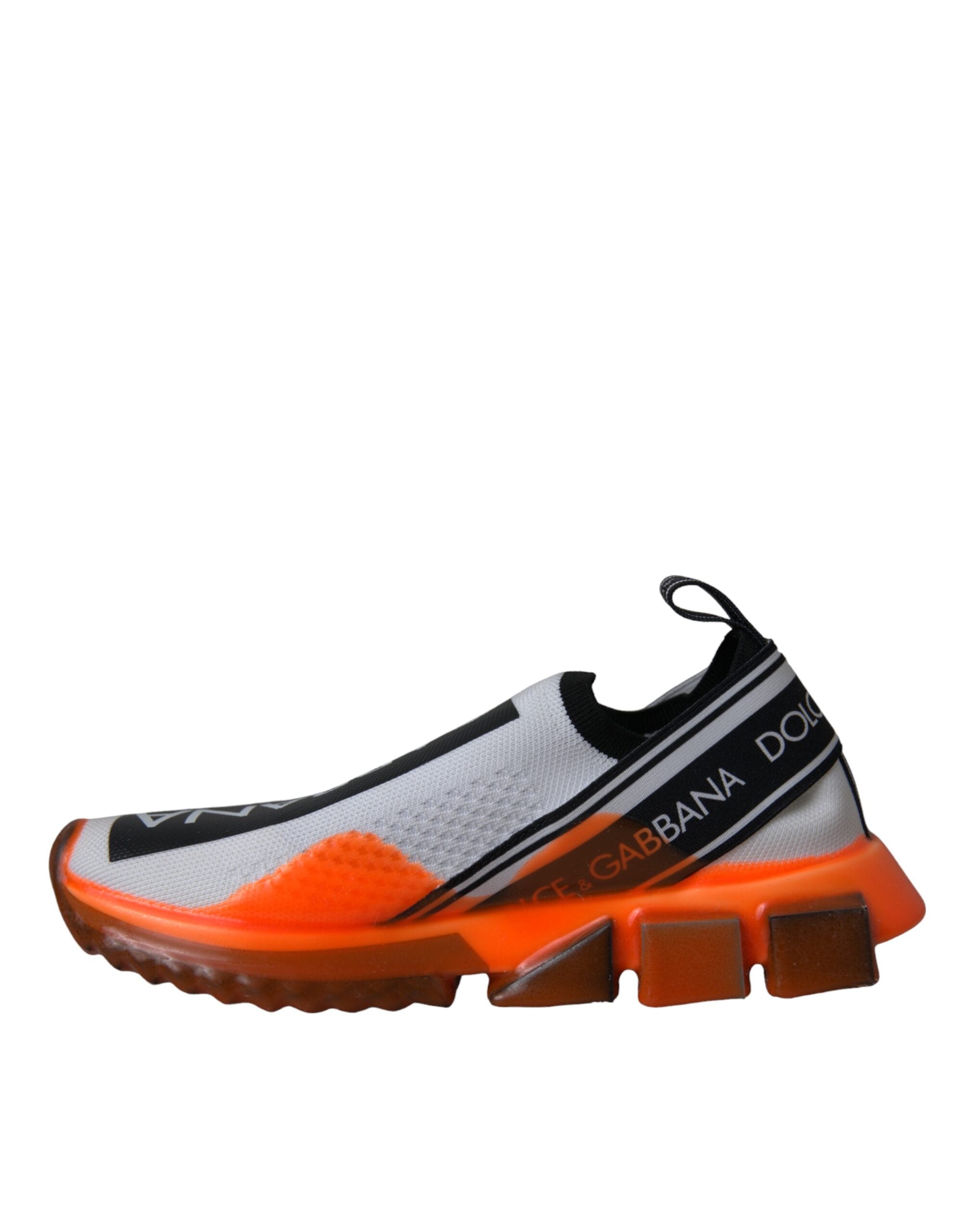 Dolce & Gabbana Black White Orange Slip On Sorrento Sneakers Shoes -   -  Dolce & Gabbana.