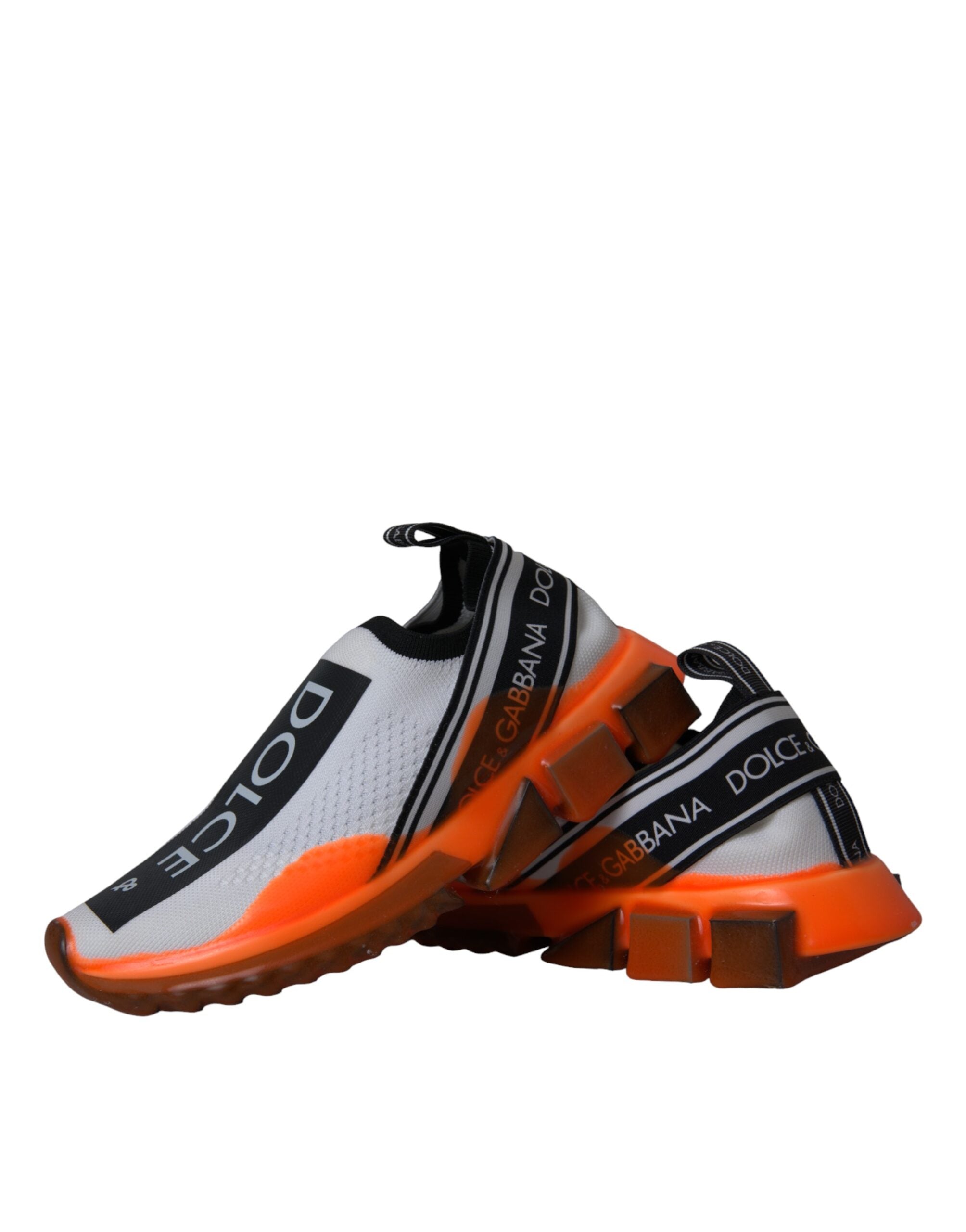 Dolce & Gabbana Black White Orange Slip On Sorrento Sneakers Shoes -   -  Dolce & Gabbana.