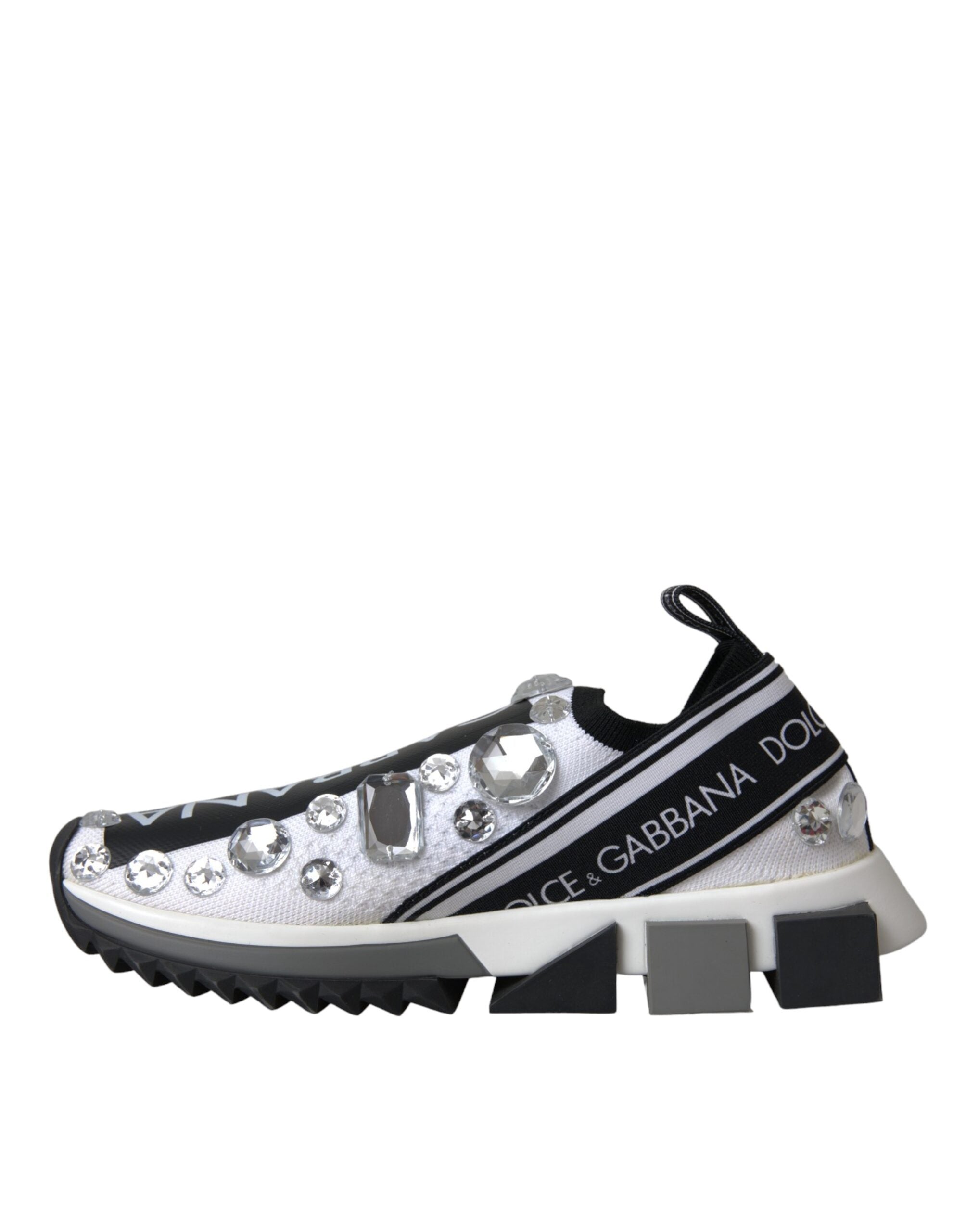 Dolce & Gabbana White Sorrento Crystals Sneakers Shoes -   -  Dolce & Gabbana.
