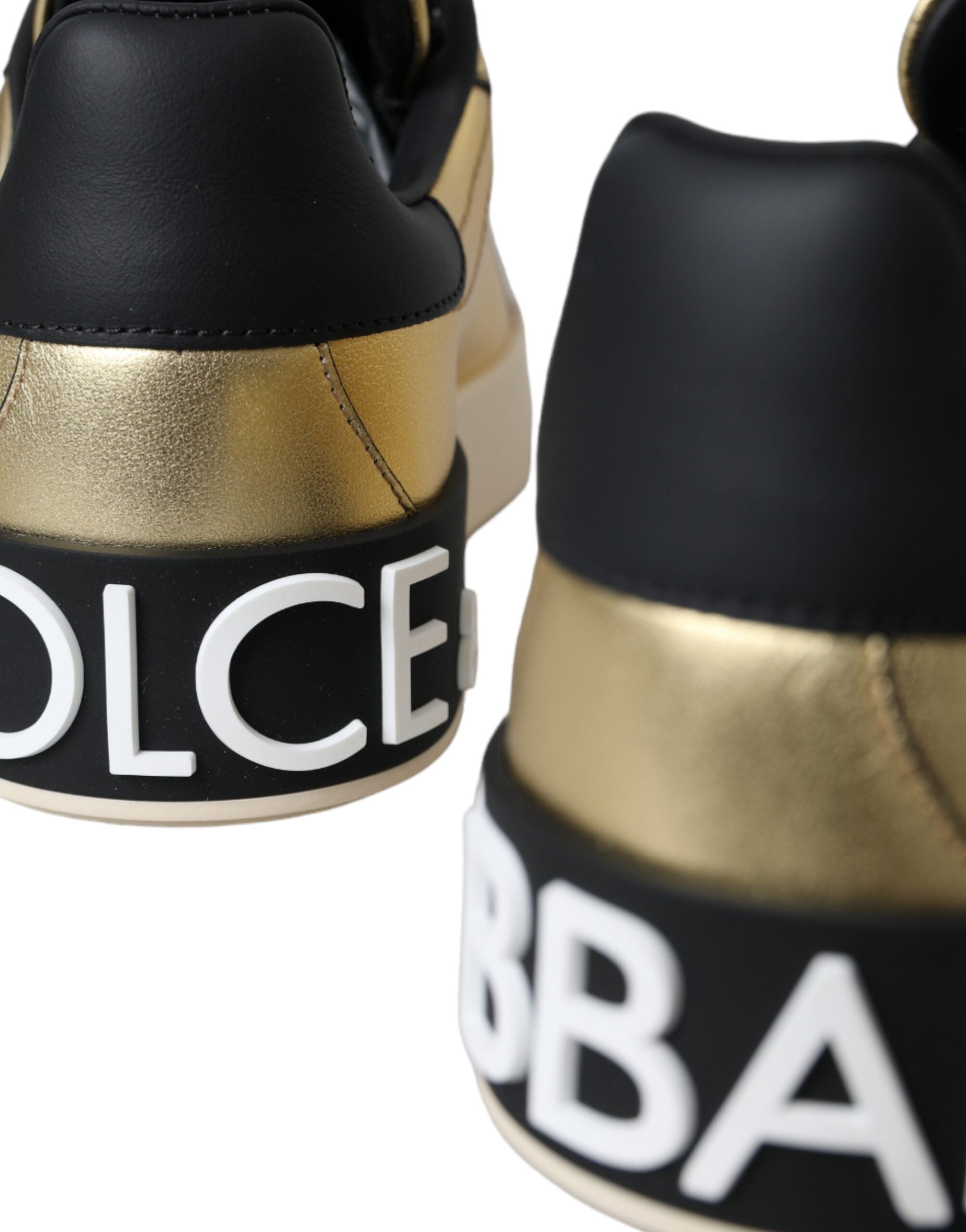 Dolce & Gabbana Gold Portofino Calf Leather Sneakers Women Shoes -   -  Dolce & Gabbana.