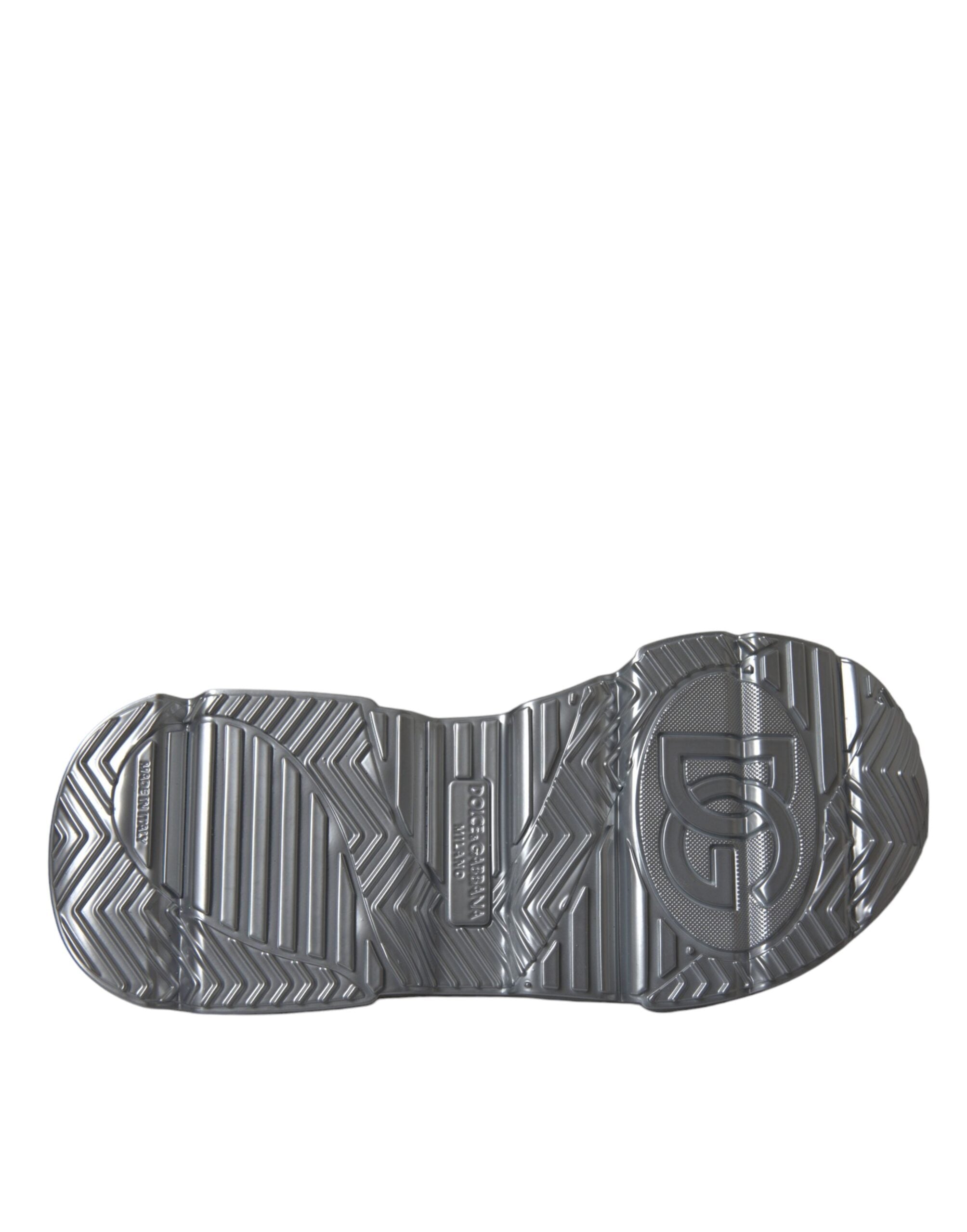 Dolce & Gabbana Silver Iridescent DAYMASTER Leather Sneakers Shoes -   -  Dolce & Gabbana.
