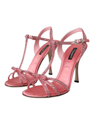 Dolce & Gabbana Pink Strass Ankle Strap Heels Sandals Shoes -   -  Dolce & Gabbana.