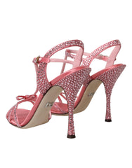 Dolce & Gabbana Pink Strass Ankle Strap Heels Sandals Shoes -   -  Dolce & Gabbana.