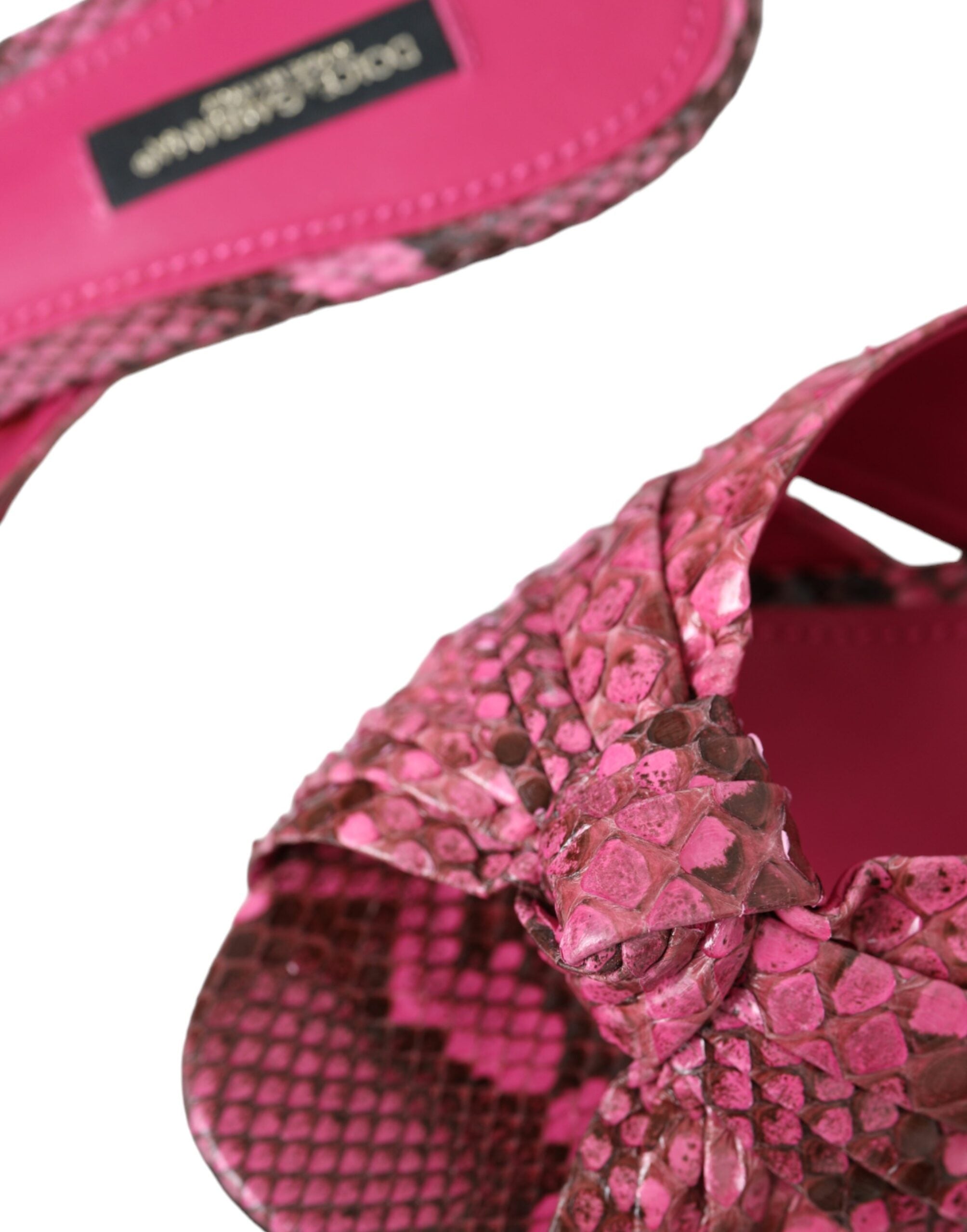 Dolce & Gabbana Pink Exotic Leather Kitten Heels Slides Shoes -   -  Dolce & Gabbana.