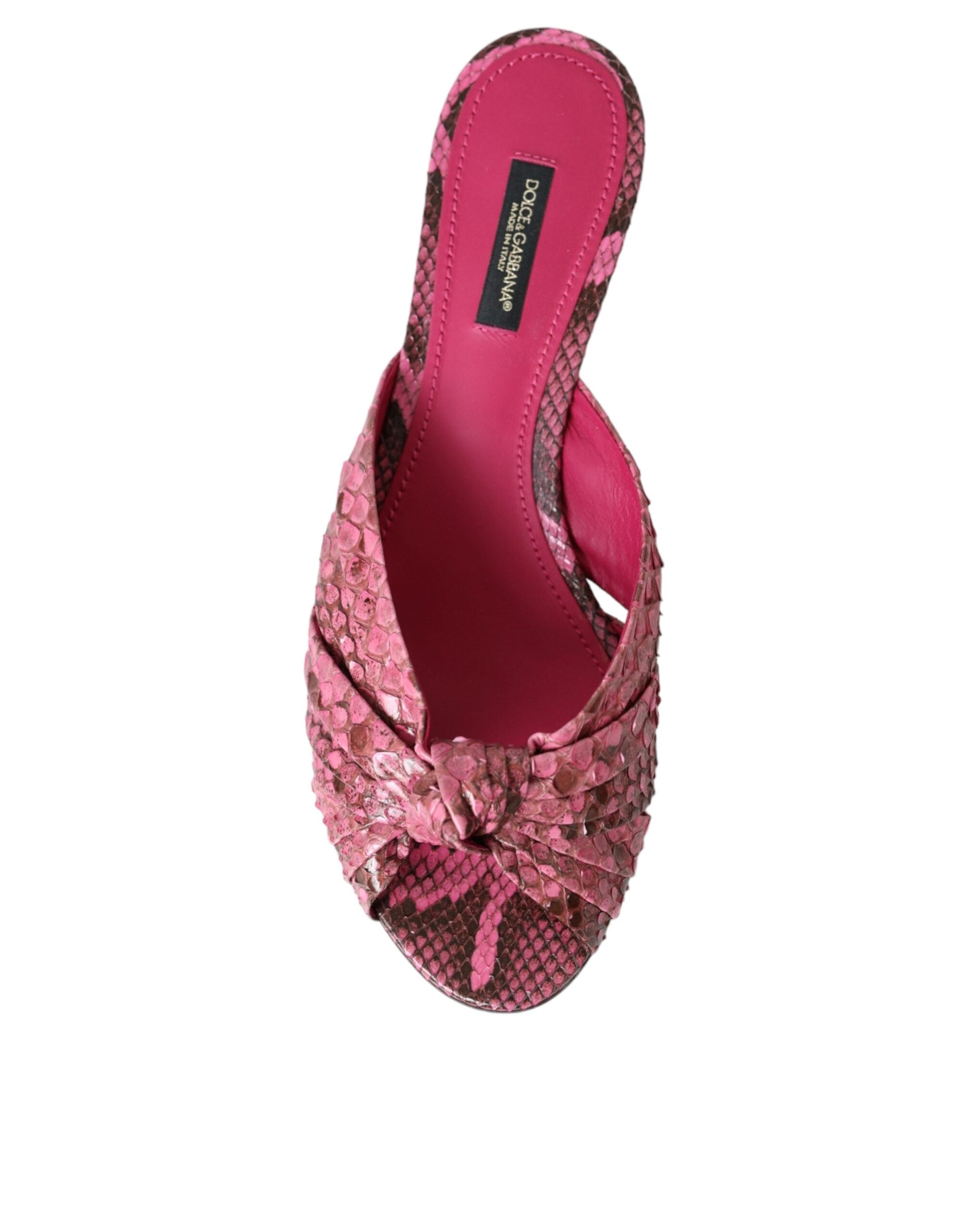 Dolce & Gabbana Pink Exotic Leather Kitten Heels Slides Shoes -   -  Dolce & Gabbana.