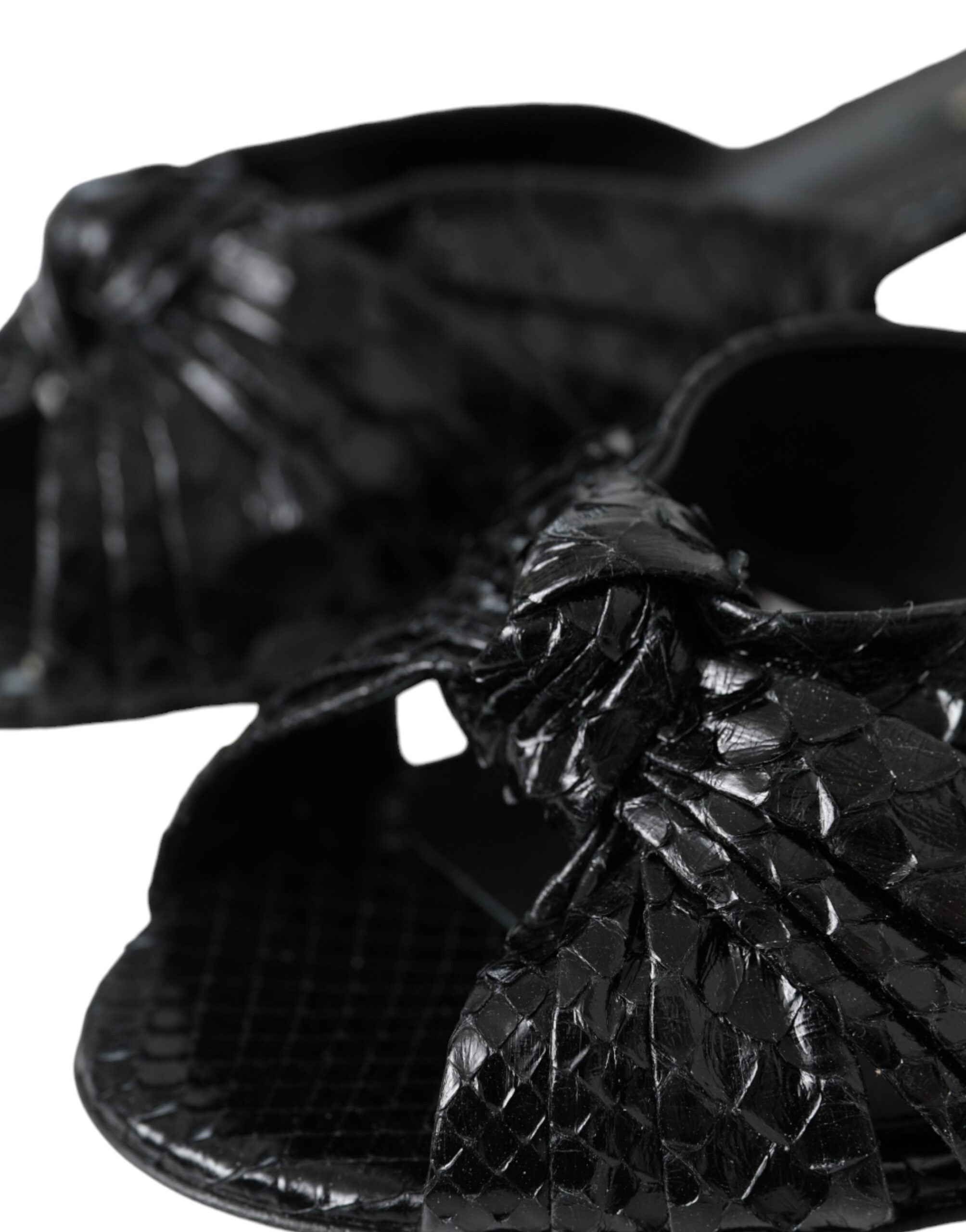 Dolce & Gabbana Black Exotic Leather Heels Slides Shoes -   -  Dolce & Gabbana.