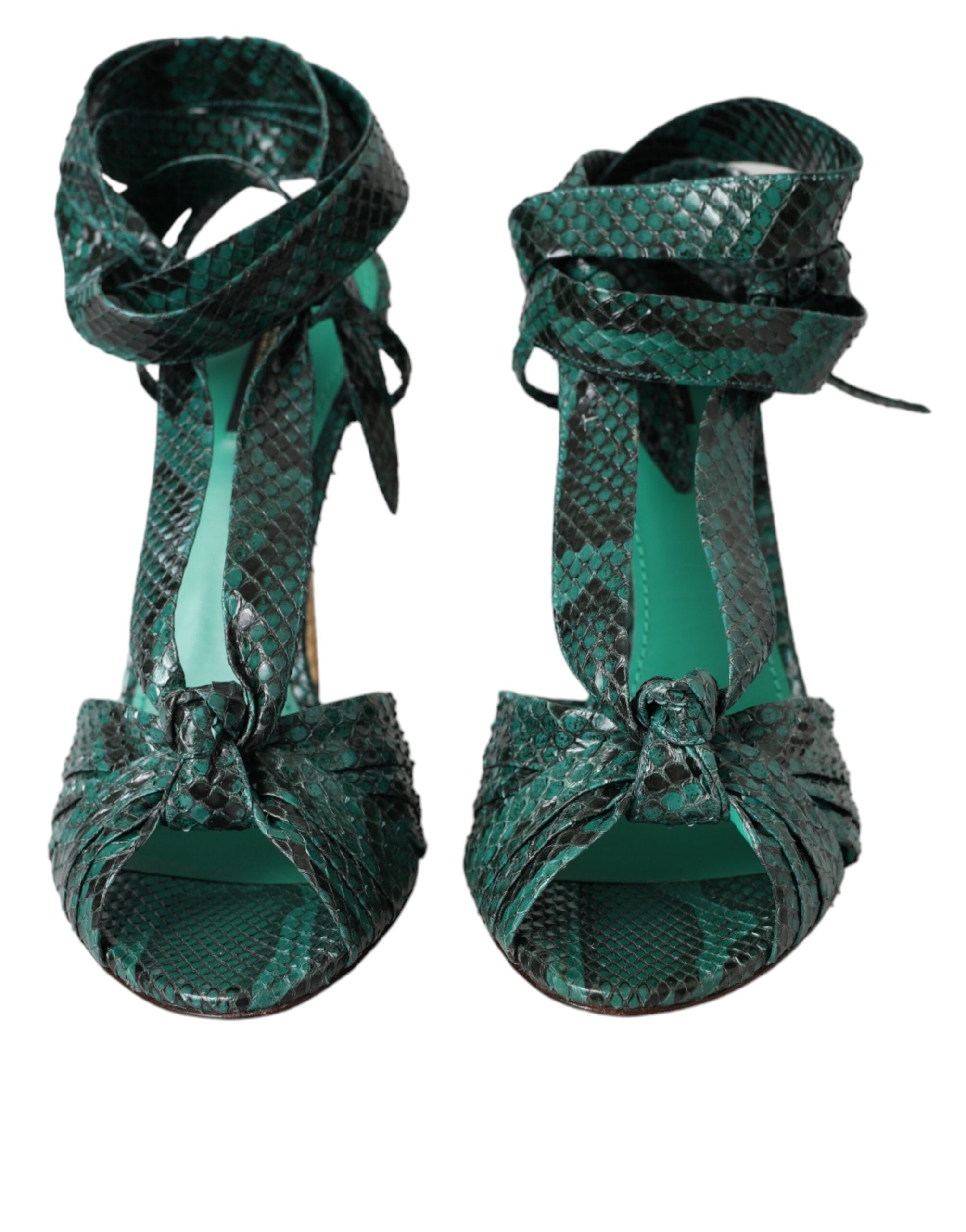Dolce & Gabbana Green Exotic Leather Heels Sandals Shoes -   -  Dolce & Gabbana.