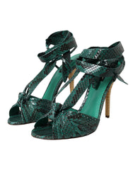 Dolce & Gabbana Green Exotic Leather Heels Sandals Shoes -   -  Dolce & Gabbana.
