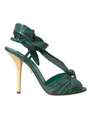 Dolce & Gabbana Green Exotic Leather Heels Sandals Shoes -   -  Dolce & Gabbana.