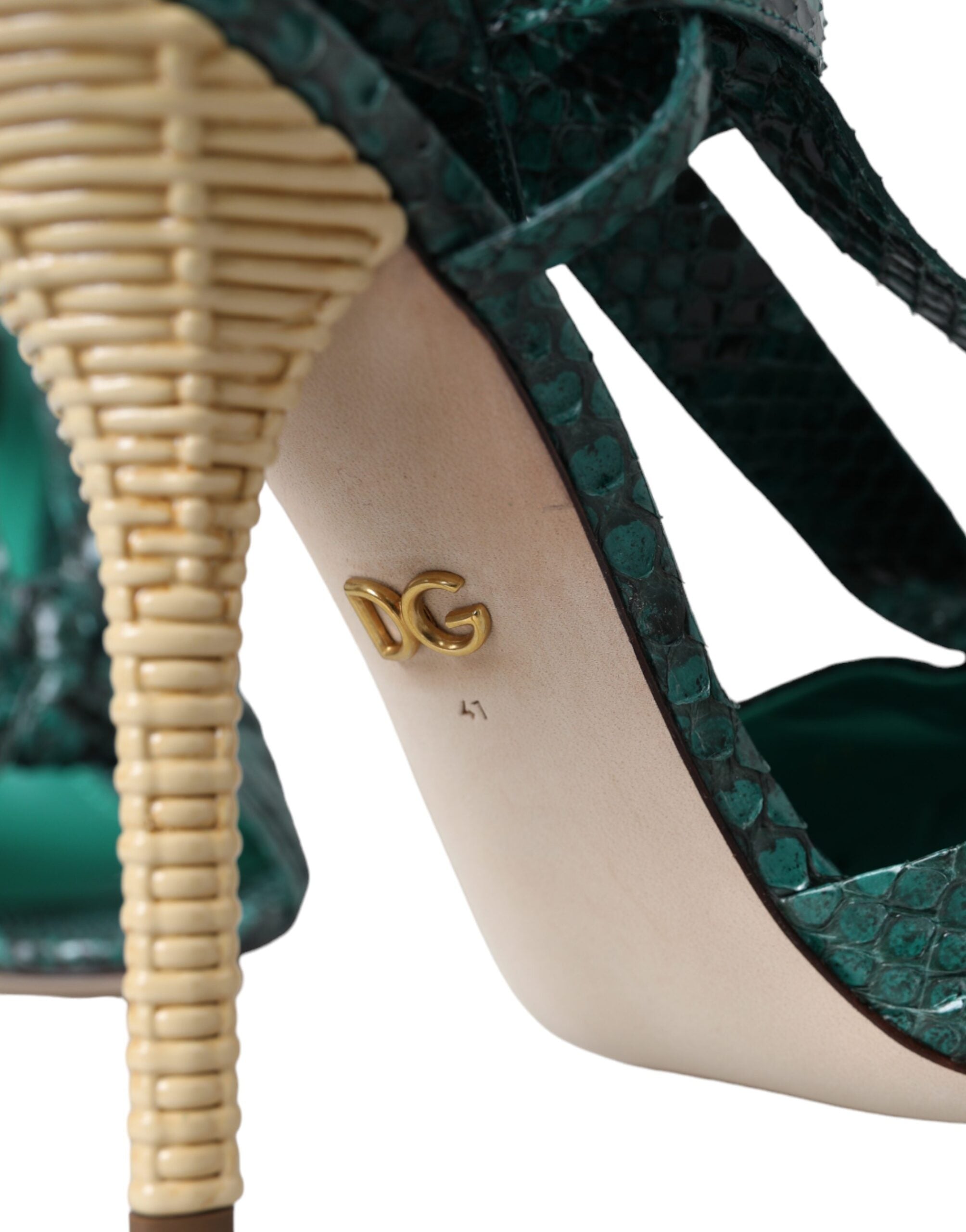 Dolce & Gabbana Green Exotic Leather Heels Sandals Shoes -   -  Dolce & Gabbana.