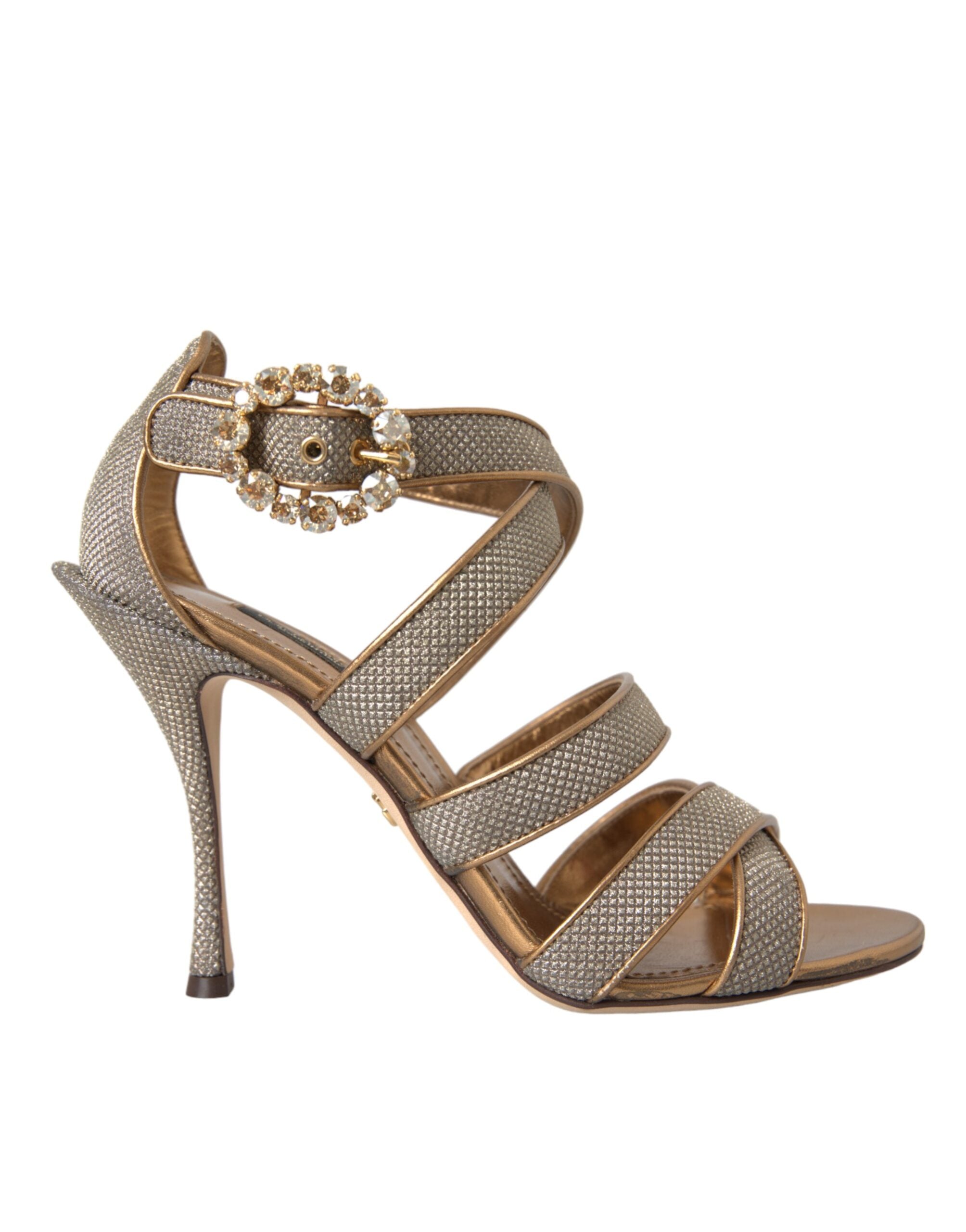 Dolce & Gabbana Bronze Crystal Strap Heels Sandals Shoes -   -  Dolce & Gabbana.