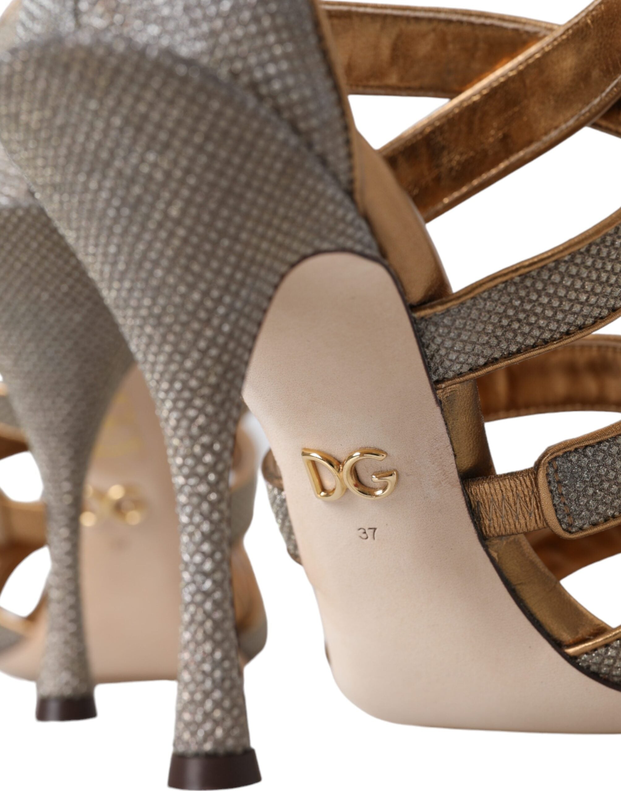 Dolce & Gabbana Bronze Crystal Strap Heels Sandals Shoes -   -  Dolce & Gabbana.