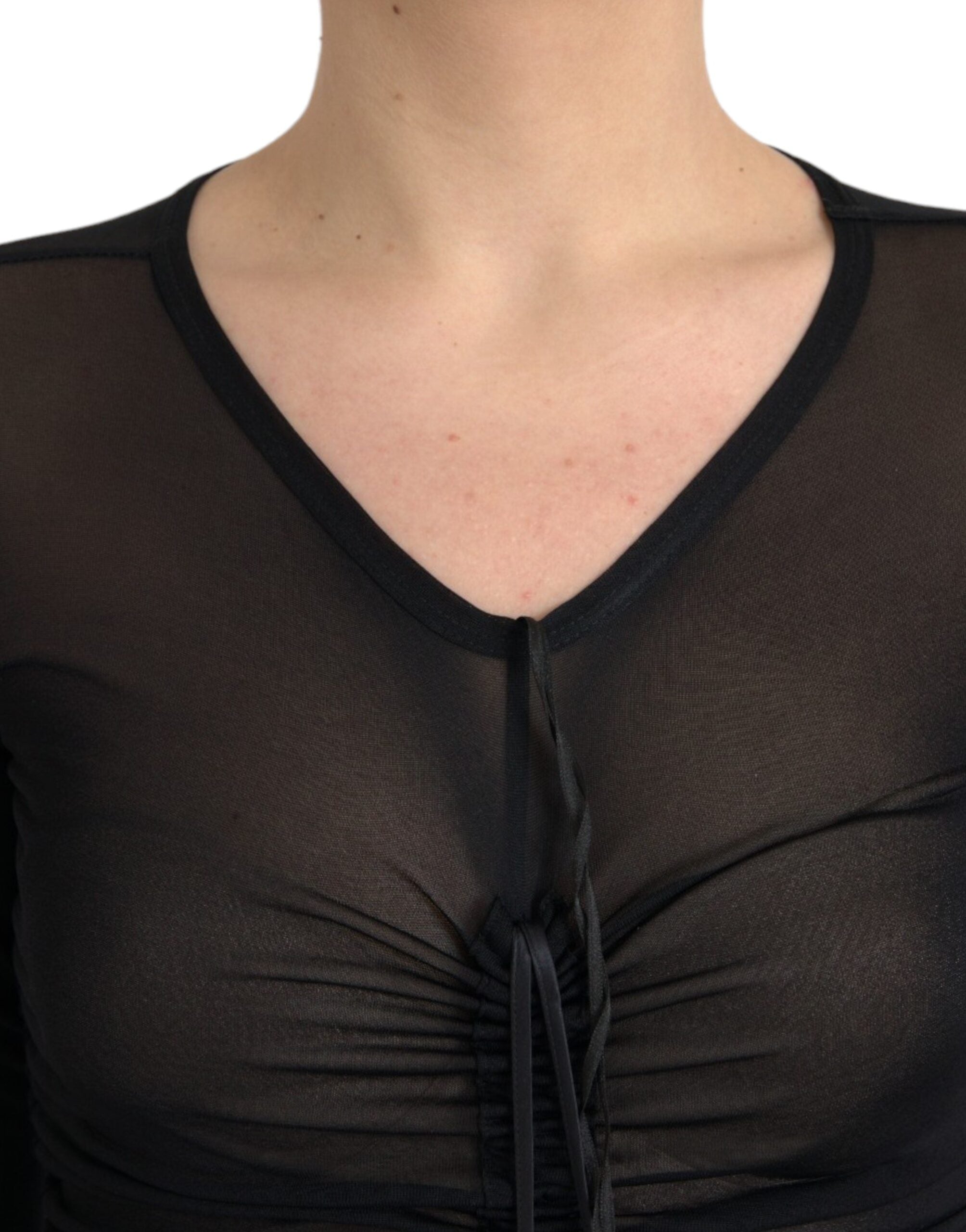 Dolce & Gabbana Black Sheer Bodycon Sheath Midi Dress -   -  Dolce & Gabbana.