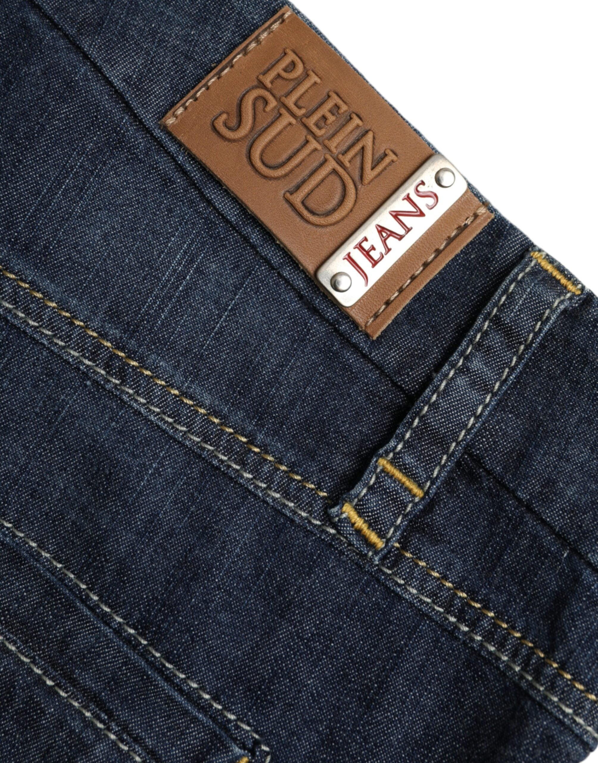 PLEIN SUD Dark Blue Cotton Bootcut Denim Jeans -   -  PLEIN SUD.