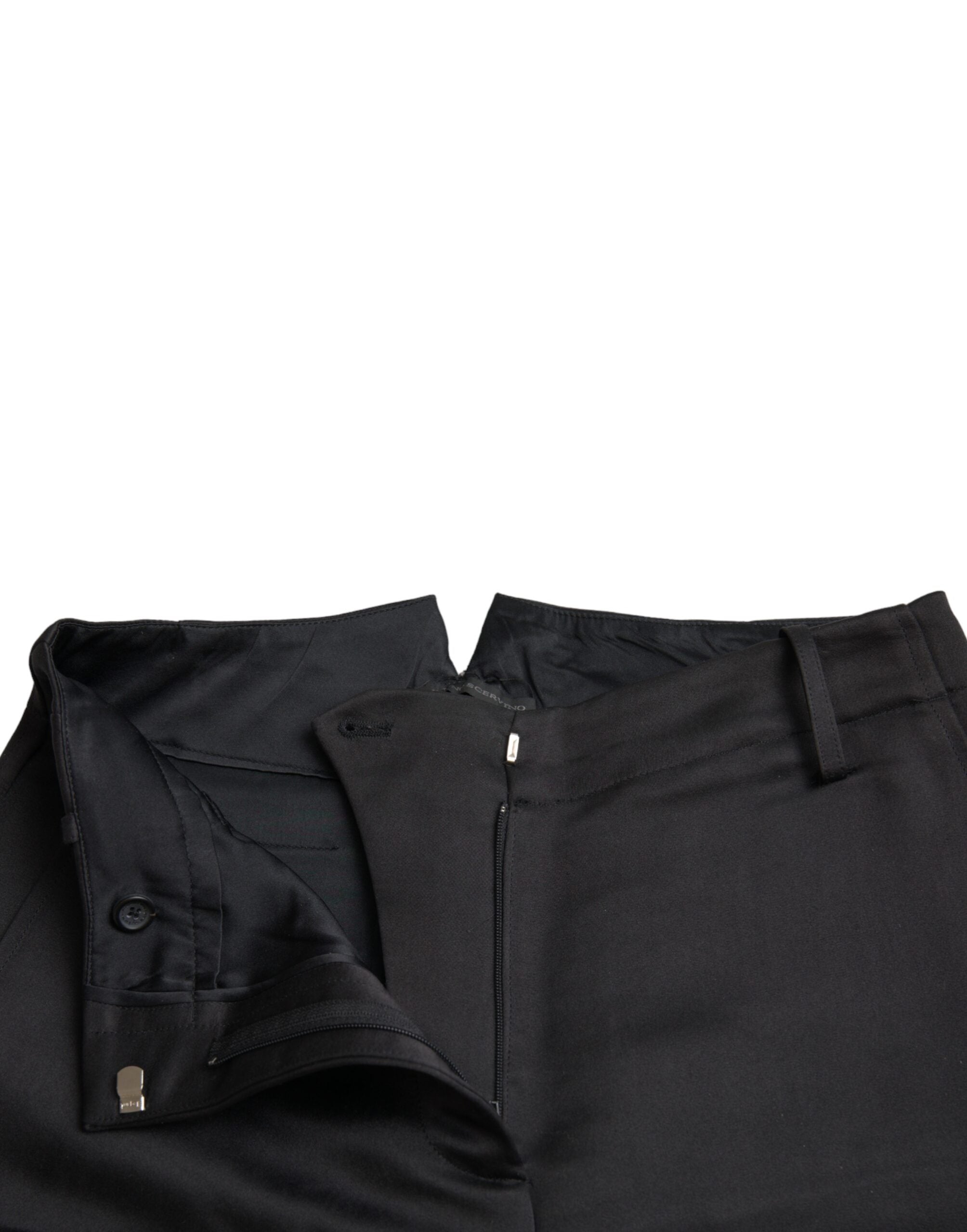 Ermanno Scervino Black High Waist Capri Cropped Pants -   -  Ermanno Scervino.
