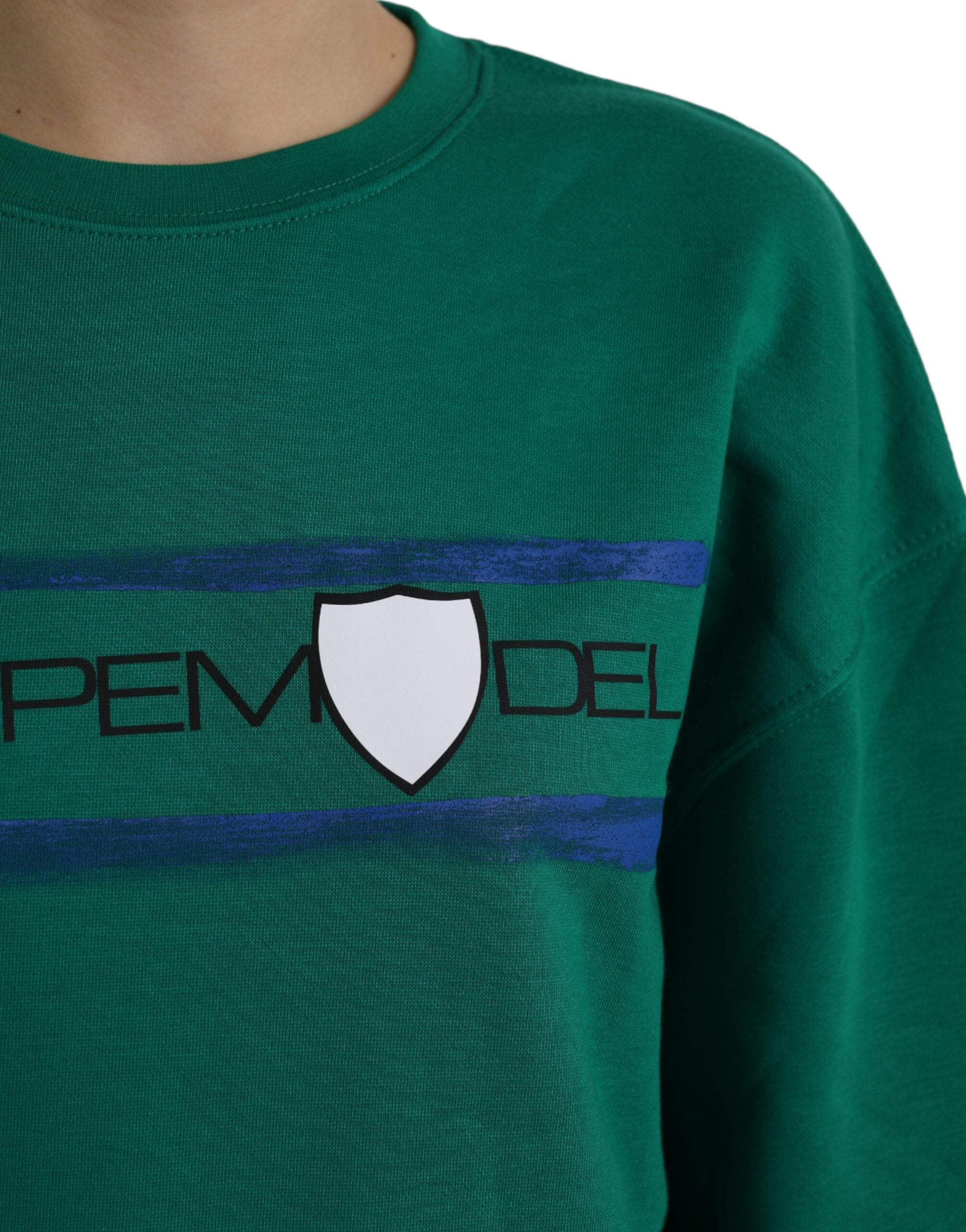 Philippe Model Green Cotton Logo Print Long Sleeves Pullover Sweater -   -  Philippe Model.