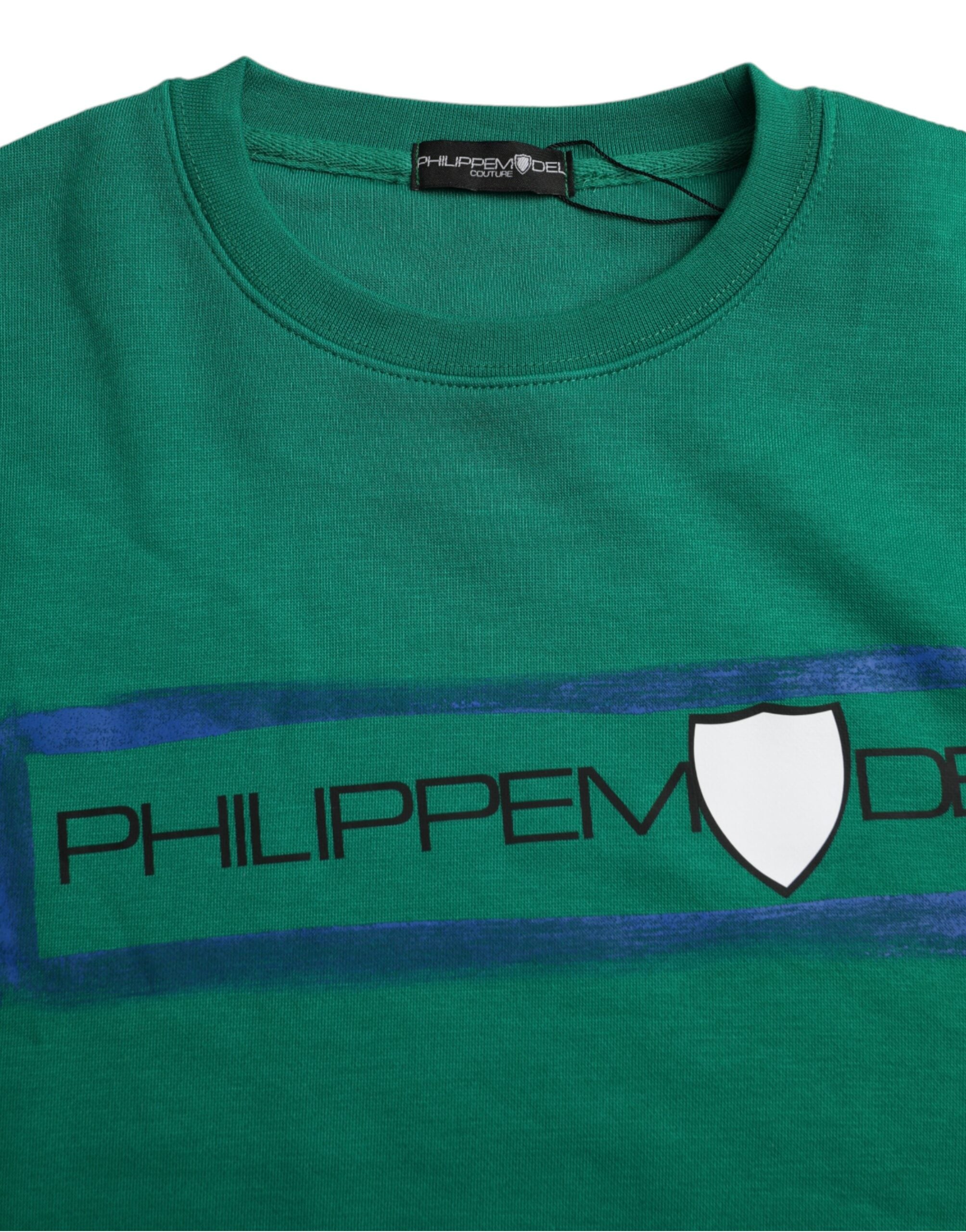 Philippe Model Green Cotton Logo Print Long Sleeves Pullover Sweater -   -  Philippe Model.