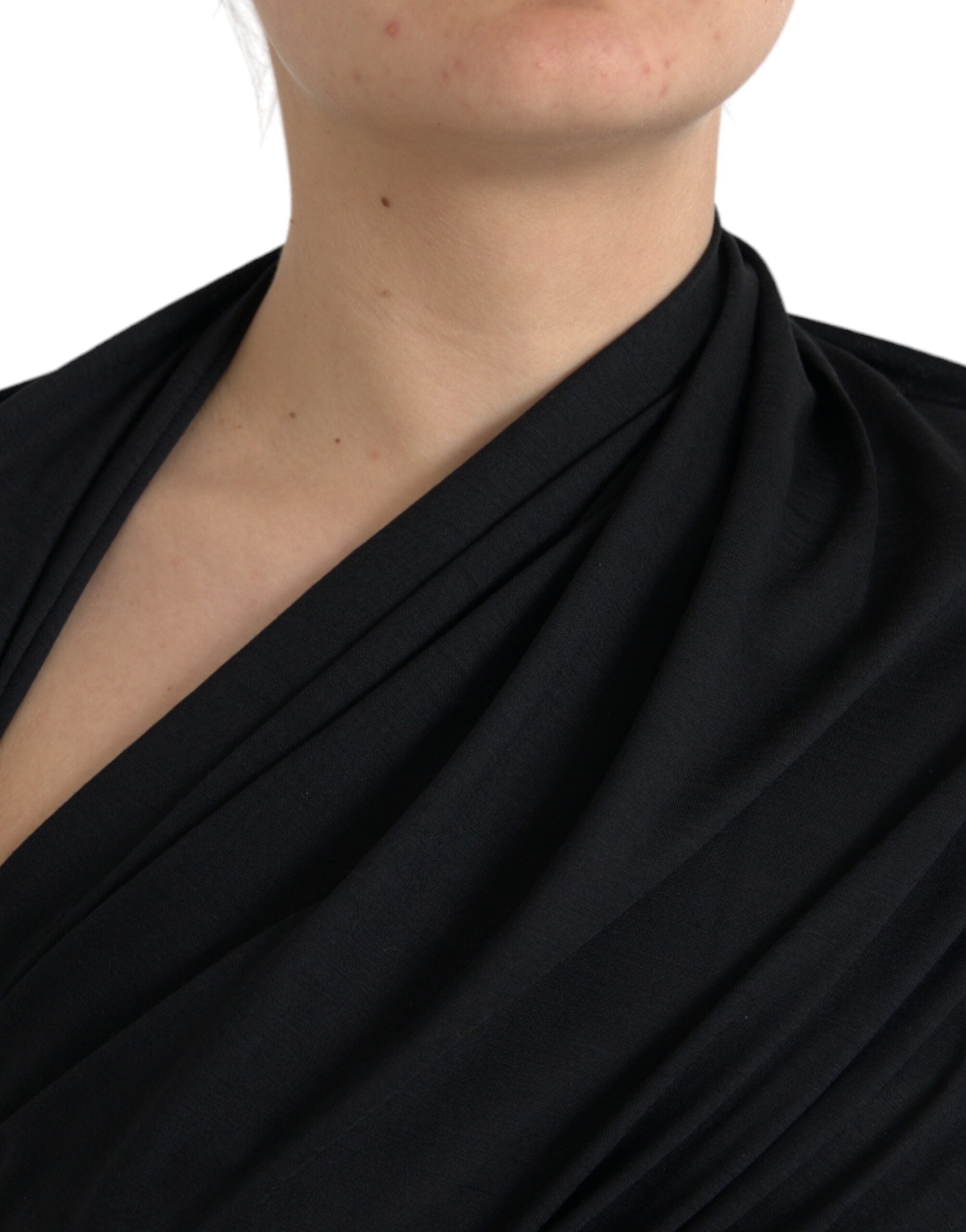Dolce & Gabbana Black Wool Cutout Asymmetric Long Sleeve Top -   -  Dolce & Gabbana.