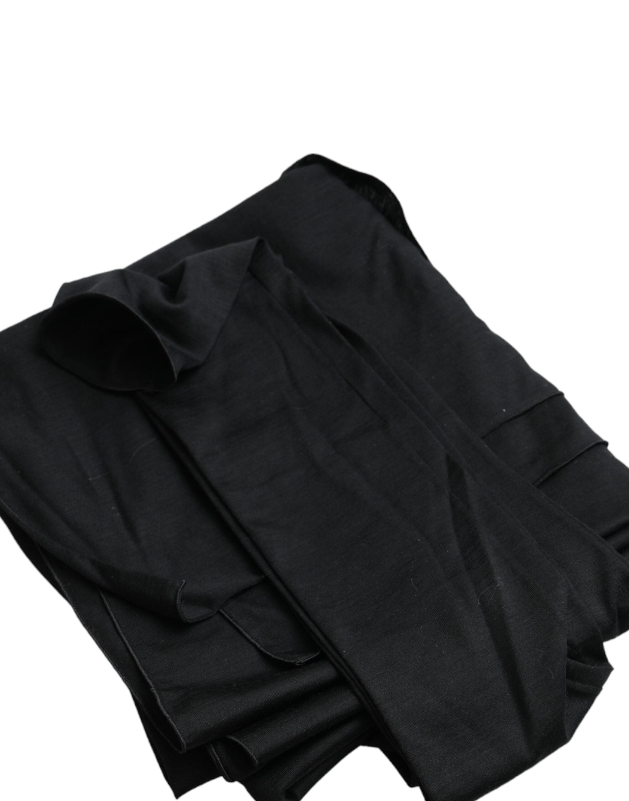 Dolce & Gabbana Black Wool Cutout Asymmetric Long Sleeve Top -   -  Dolce & Gabbana.
