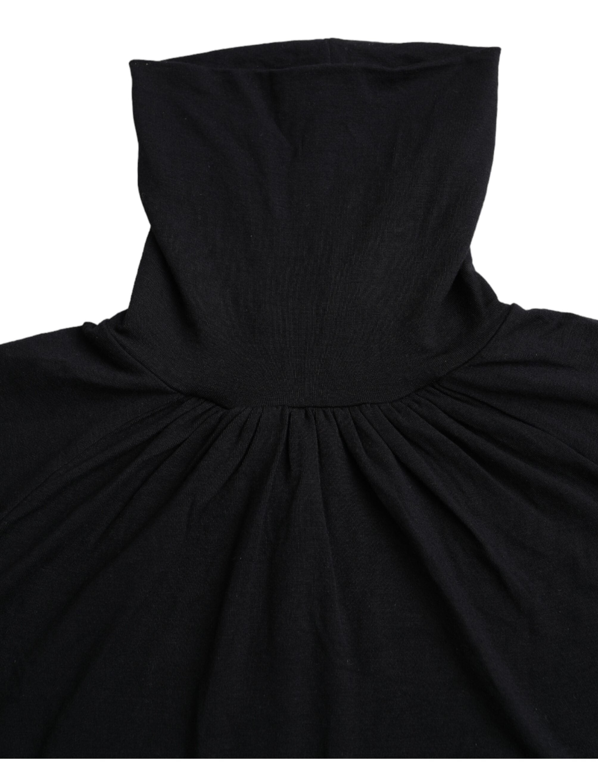 Costume National Black Turtleneck Viscose Short Sleeve Top -   -  Costume National.